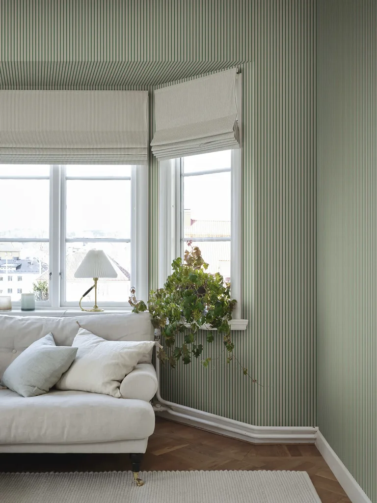 Sandberg Linn in Green wallpaper (S10394)