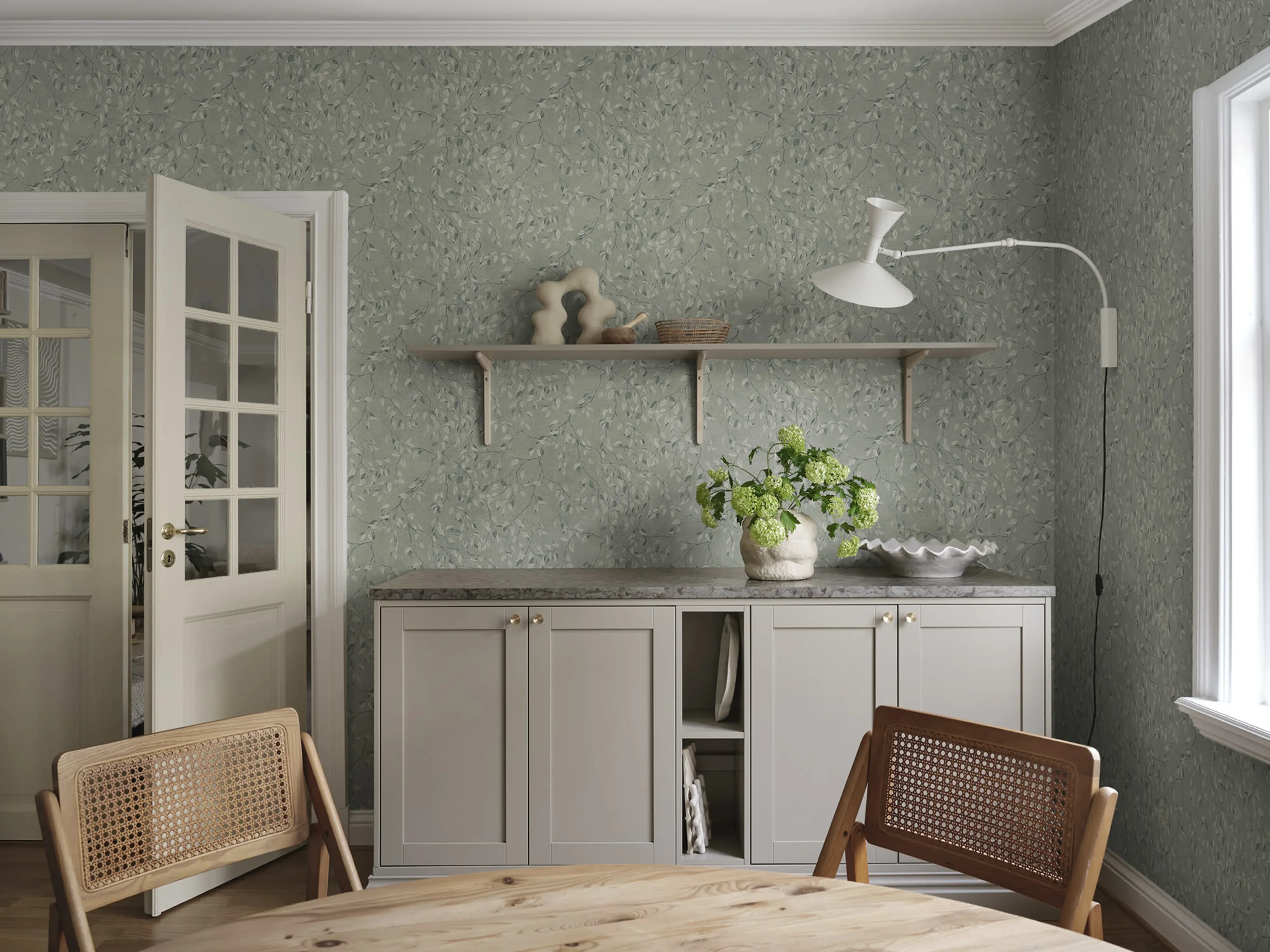Sandberg Lise in Forest Green wallpaper (S10345)
