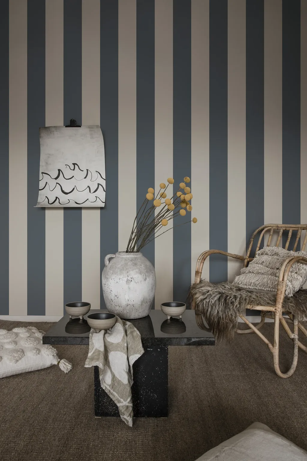 Sandberg Magnus in Indigo Blue wallpaper (S10105)