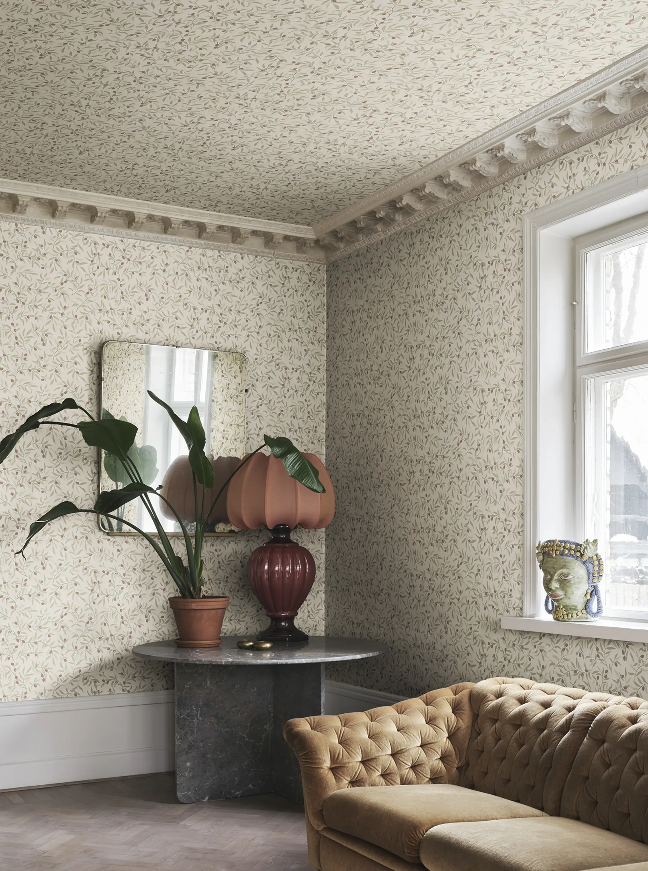 Sandberg Olivia in Burgundy wallpaper (S10681)
