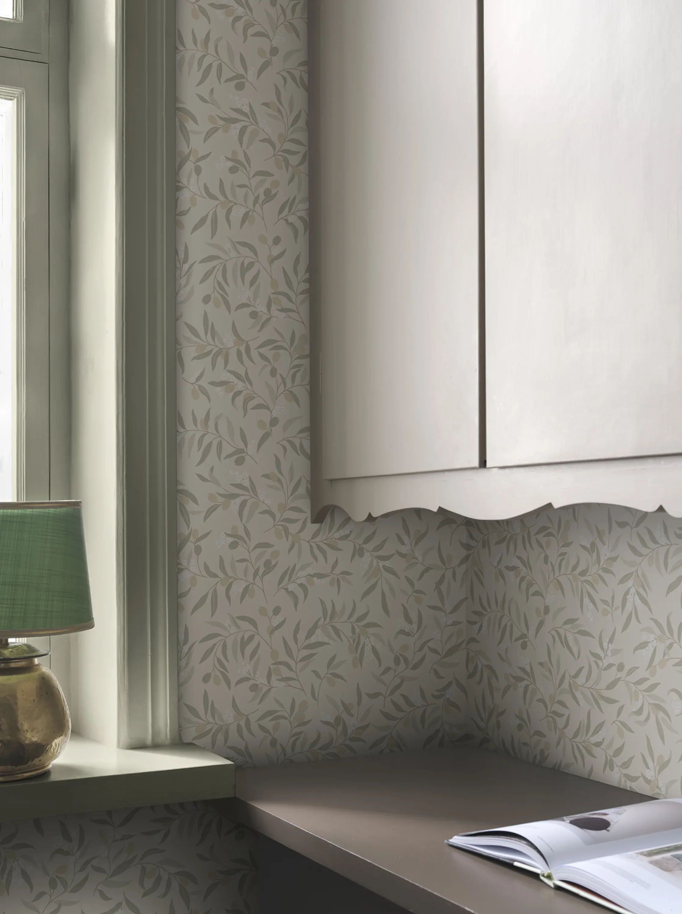 Sandberg Olivia in Sage Green wallpaper (S10679)