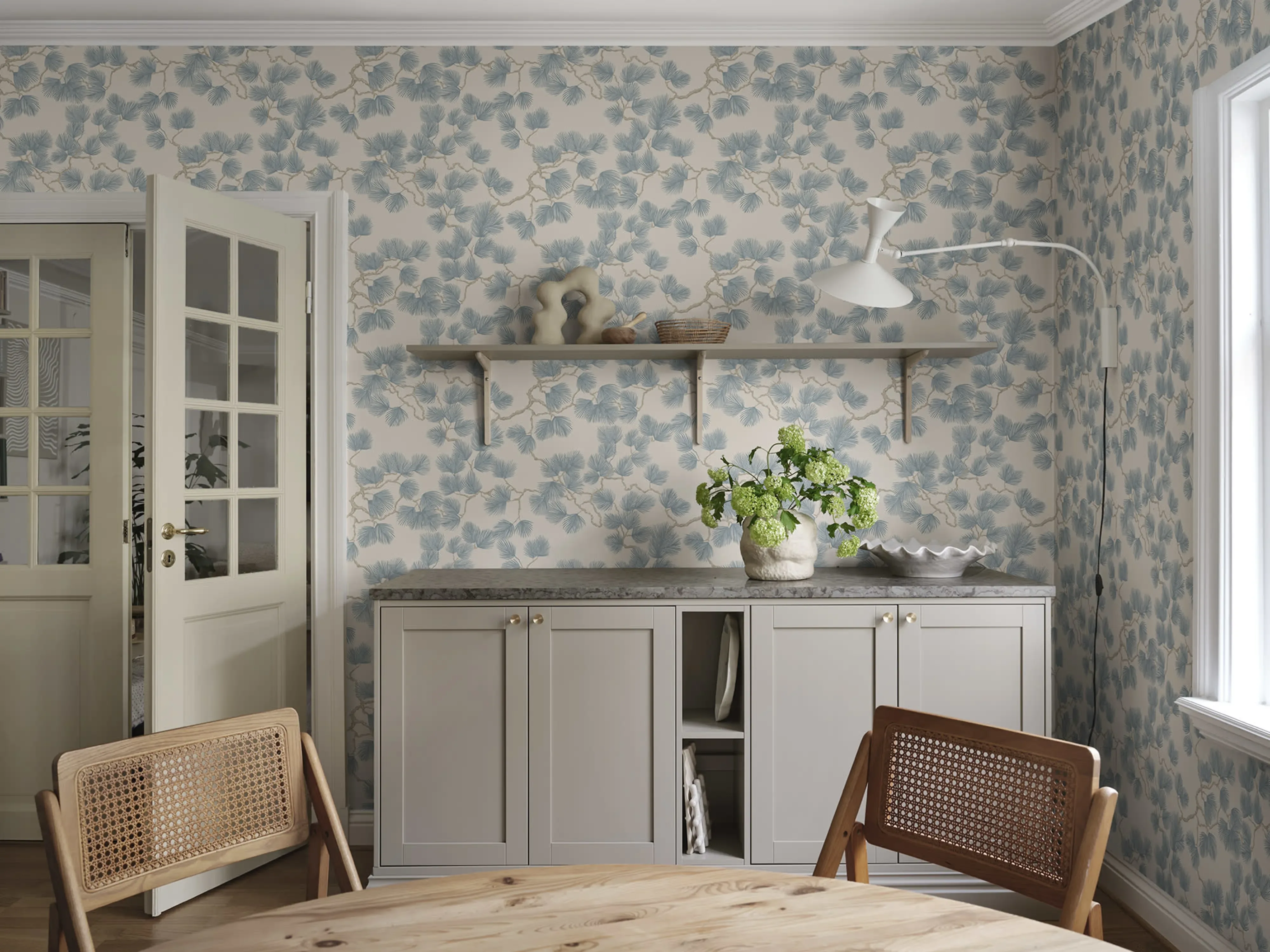 Sandberg Pine in Misty Blue wallpaper (S10328)