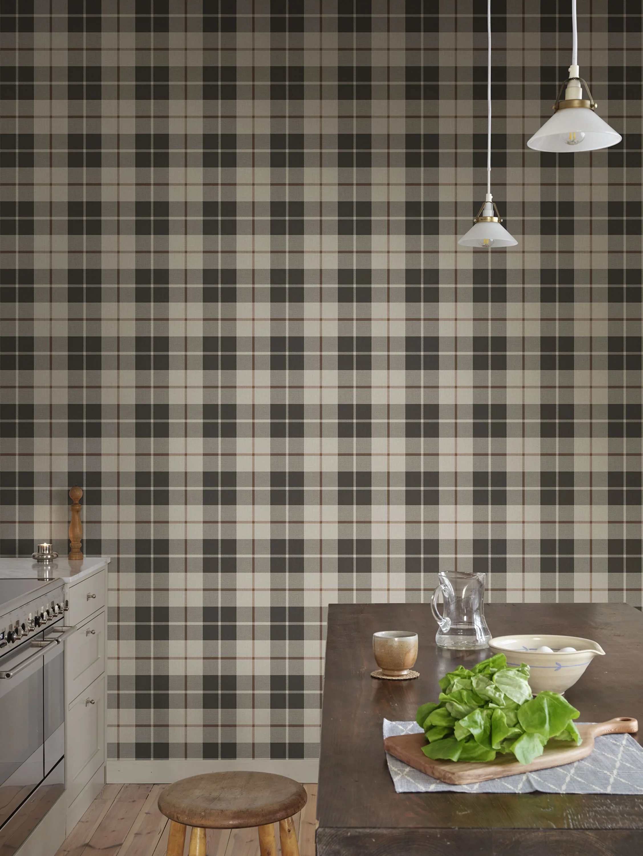 Sandberg Ranold in Charcoal wallpaper (S10751)