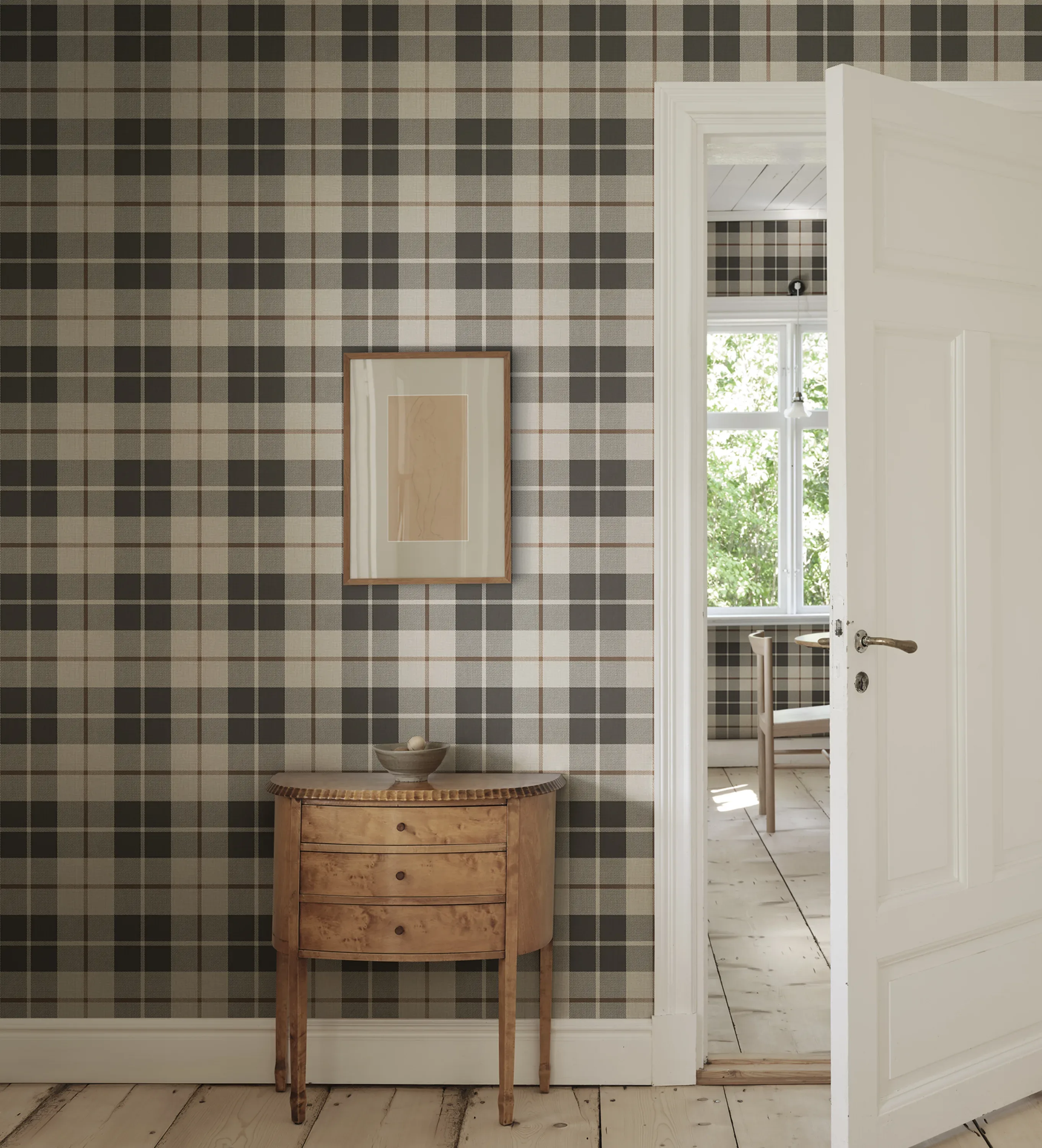 Sandberg Ranold in Charcoal wallpaper (S10751)