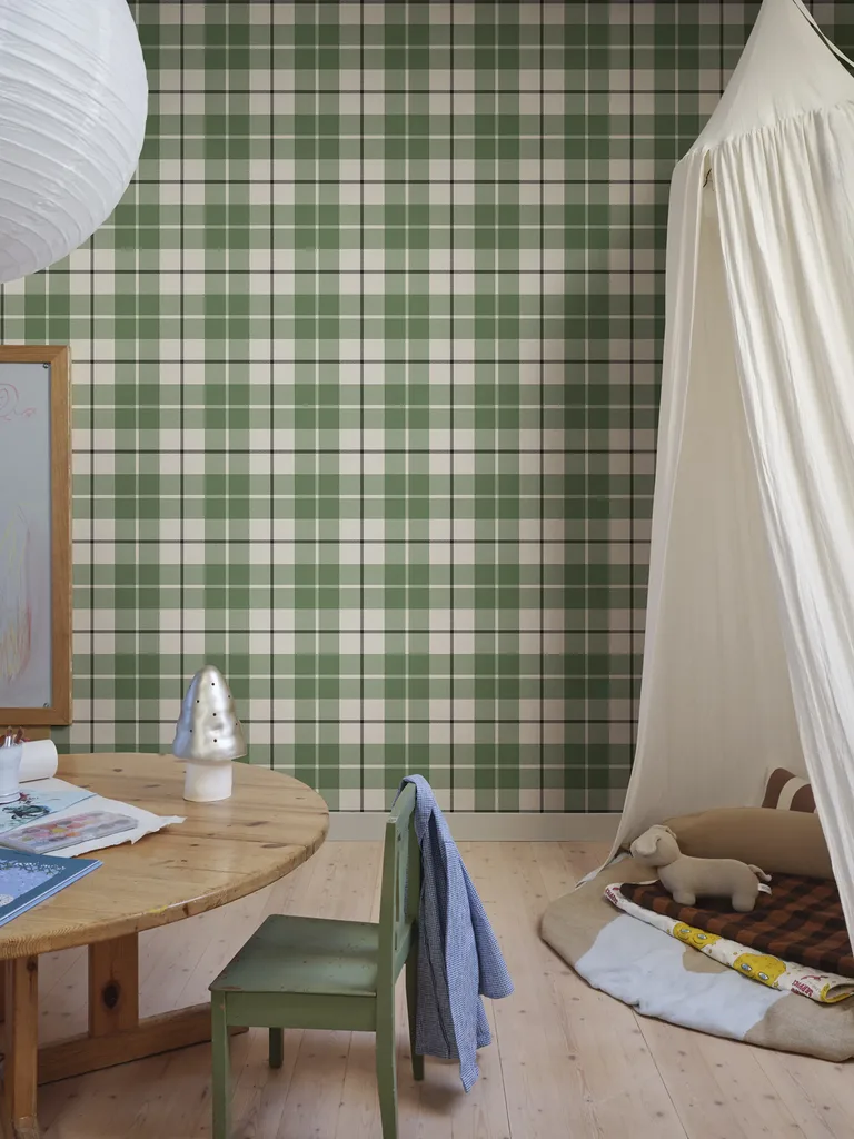 Sandberg Ranold in Forest Green wallpaper (S11019)