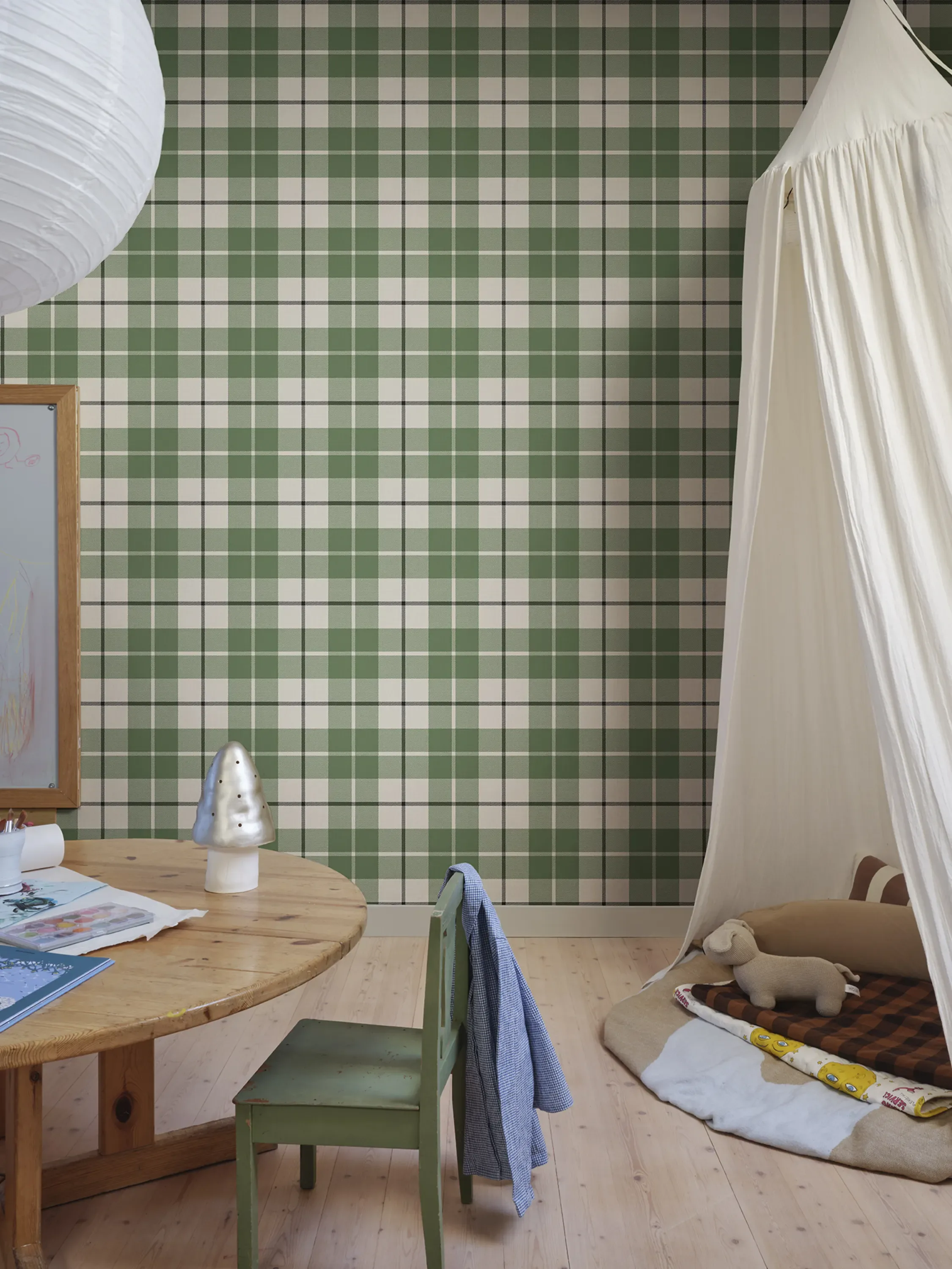 Sandberg Ranold in Forest Green wallpaper (S11019)