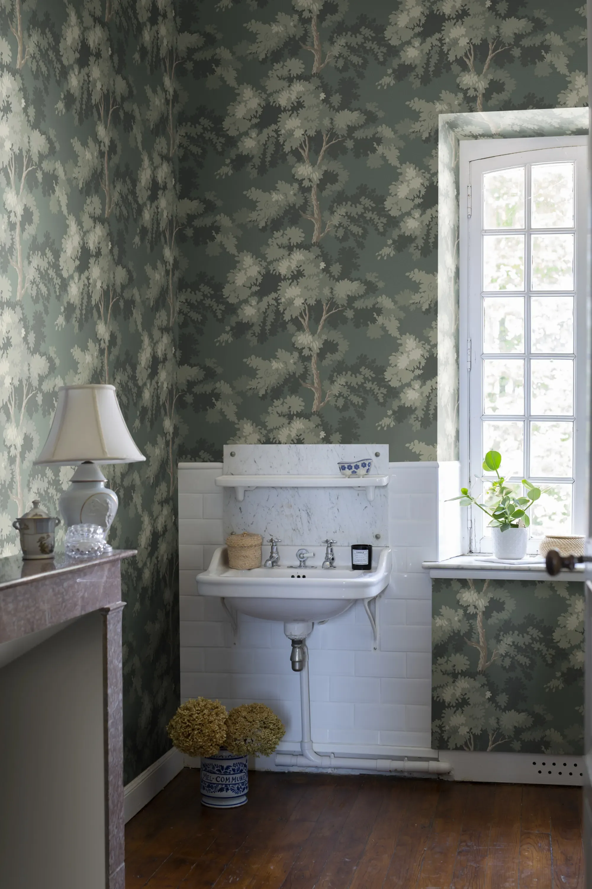 Sandberg Raphael in Moss Green wallpaper (S10238)