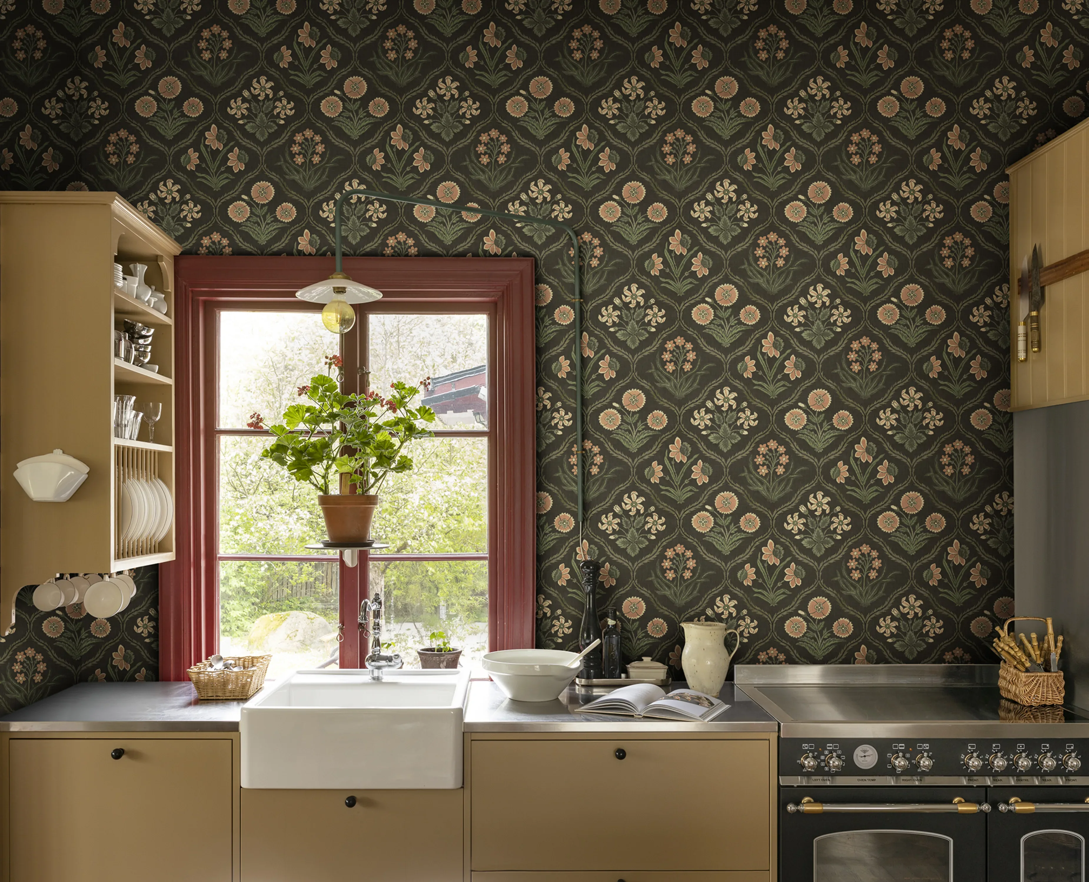 Sandberg Rosa in Charcoal wallpaper (S10826)