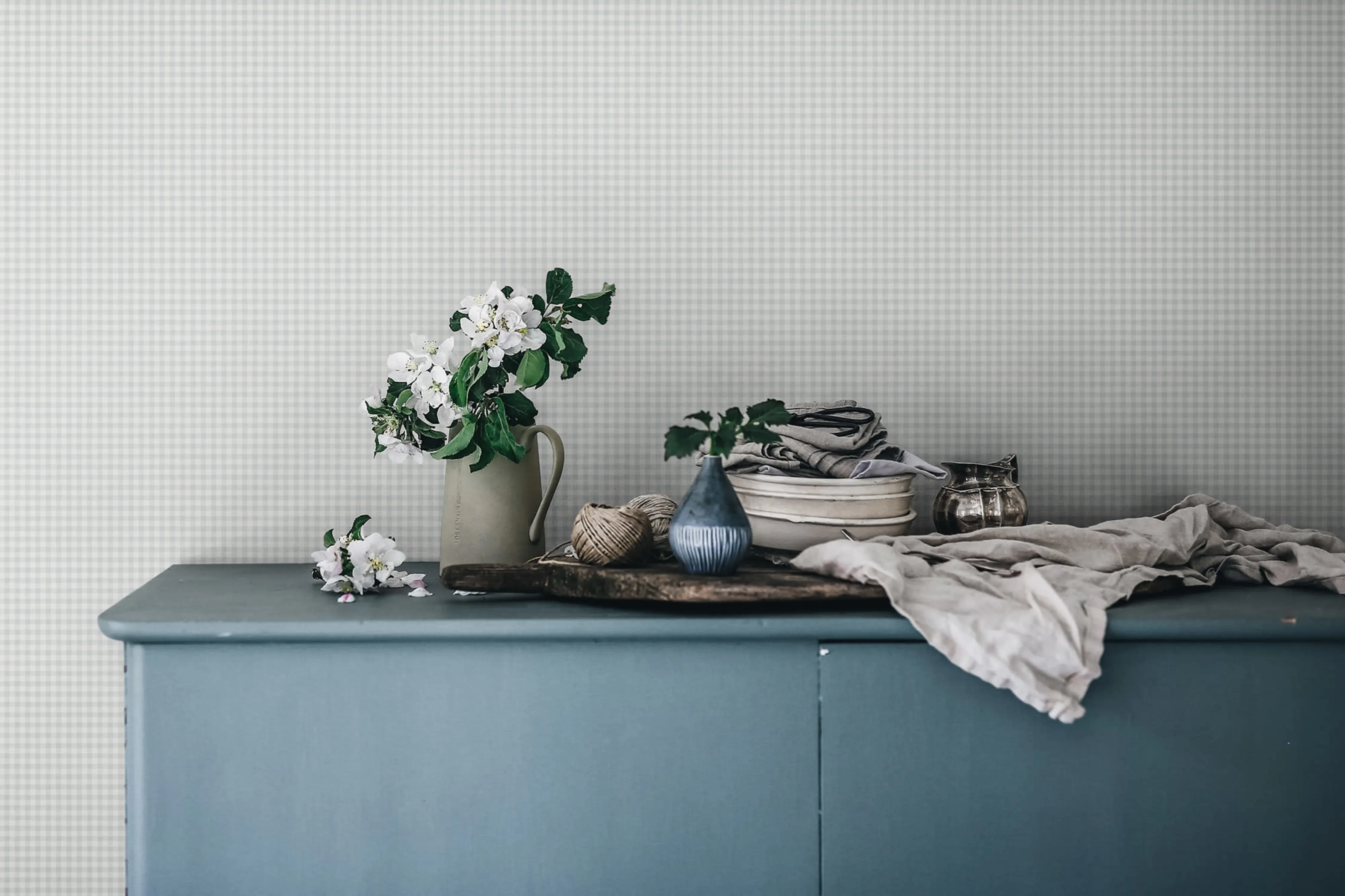 Sandberg Ruta in Misty Blue wallpaper (S10319)