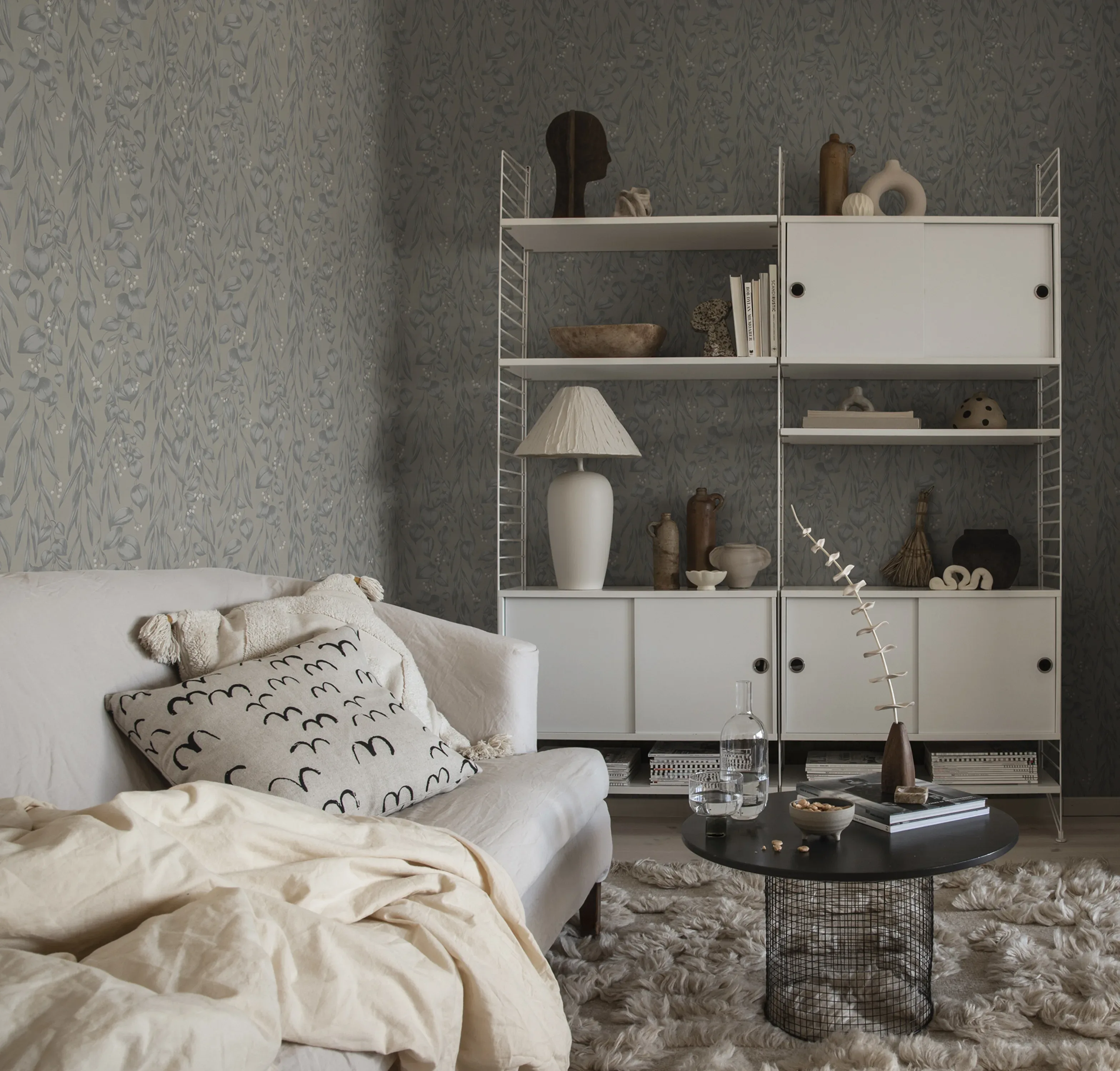 Sandberg Sara in Misty Blue wallpaper (S10118)