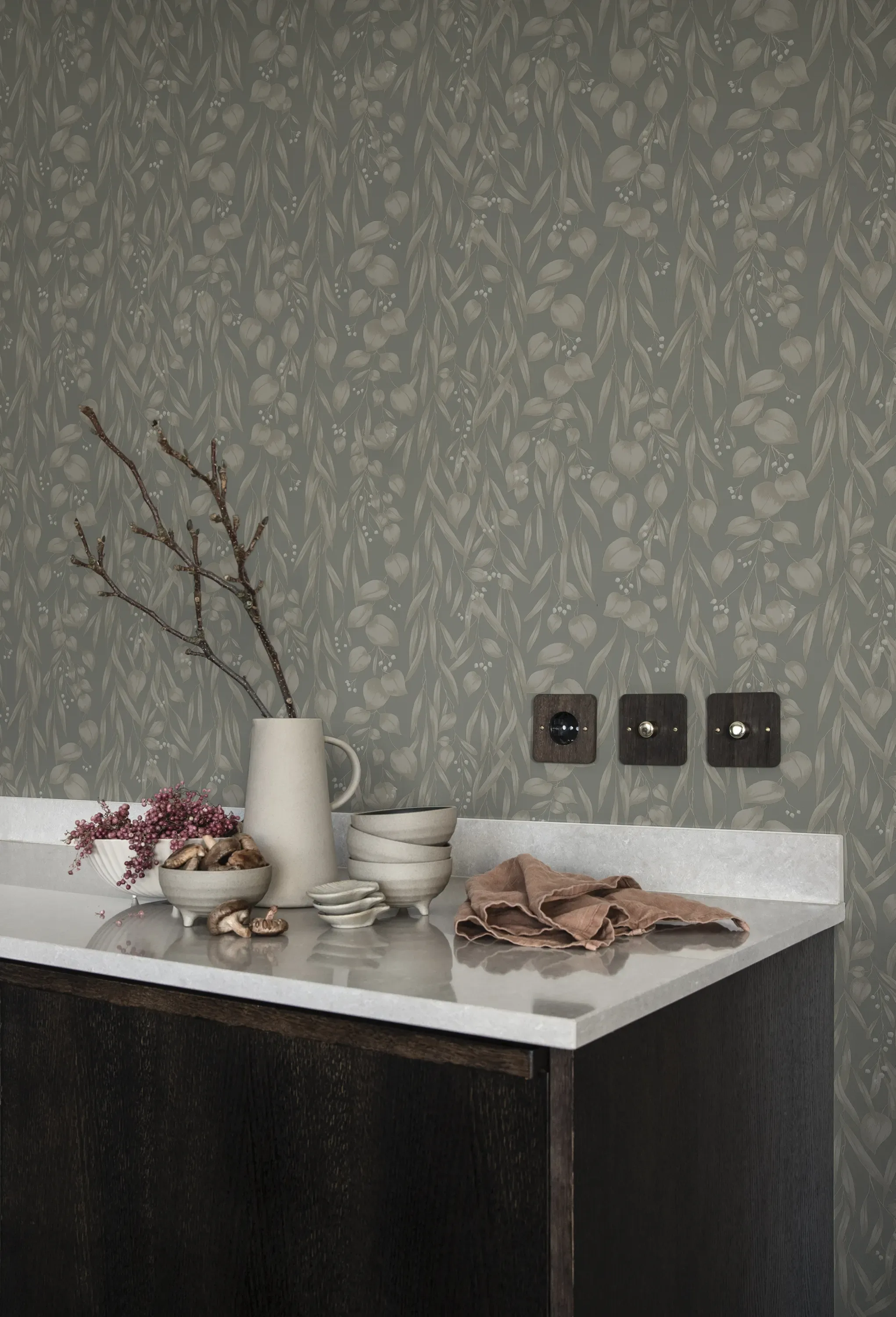 Sandberg Sara in Sage Green wallpaper (S10119)