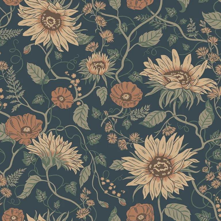 Sandberg Solveig in Midnight Blue wallpaper (S10480)