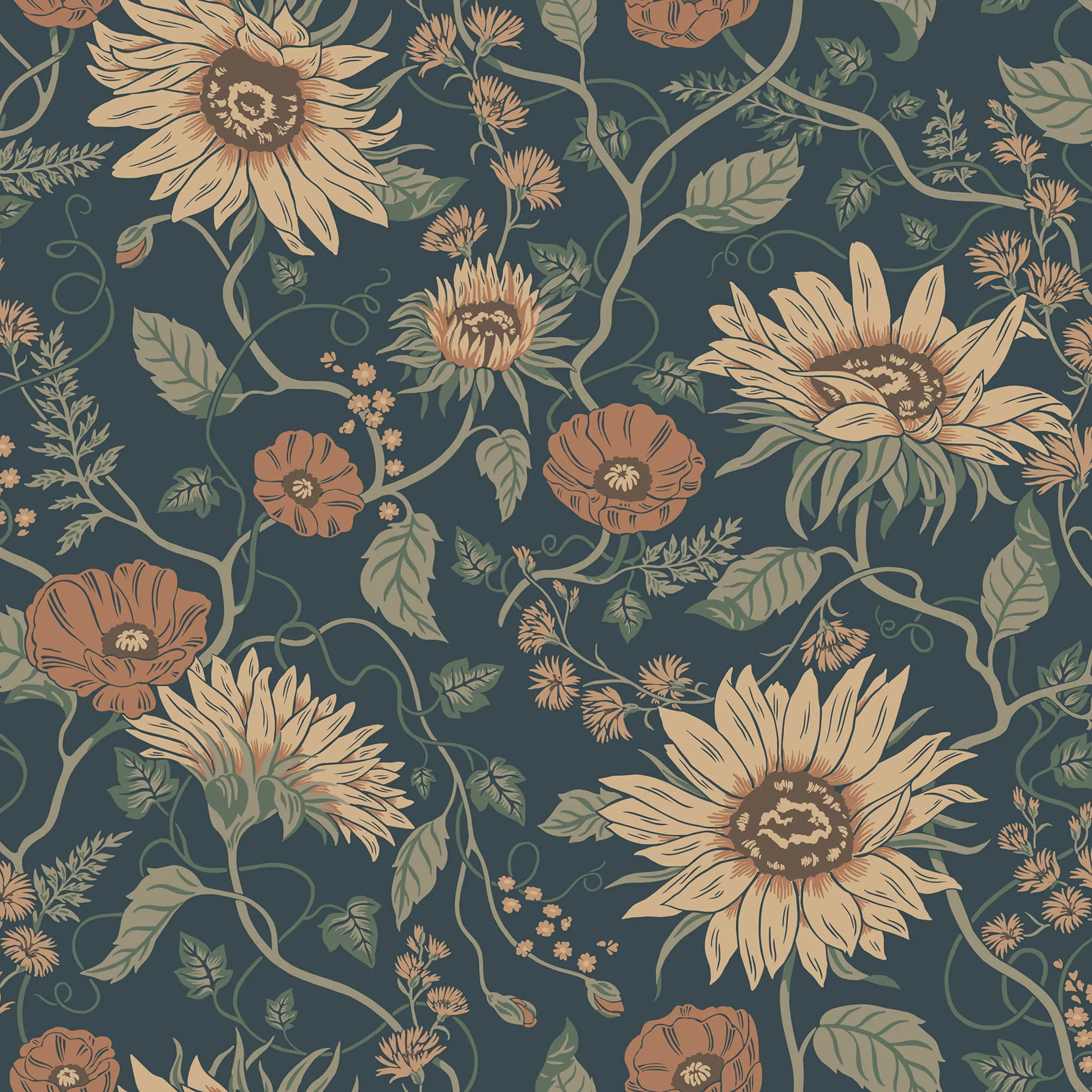 Sandberg Solveig in Midnight Blue wallpaper (S10480)