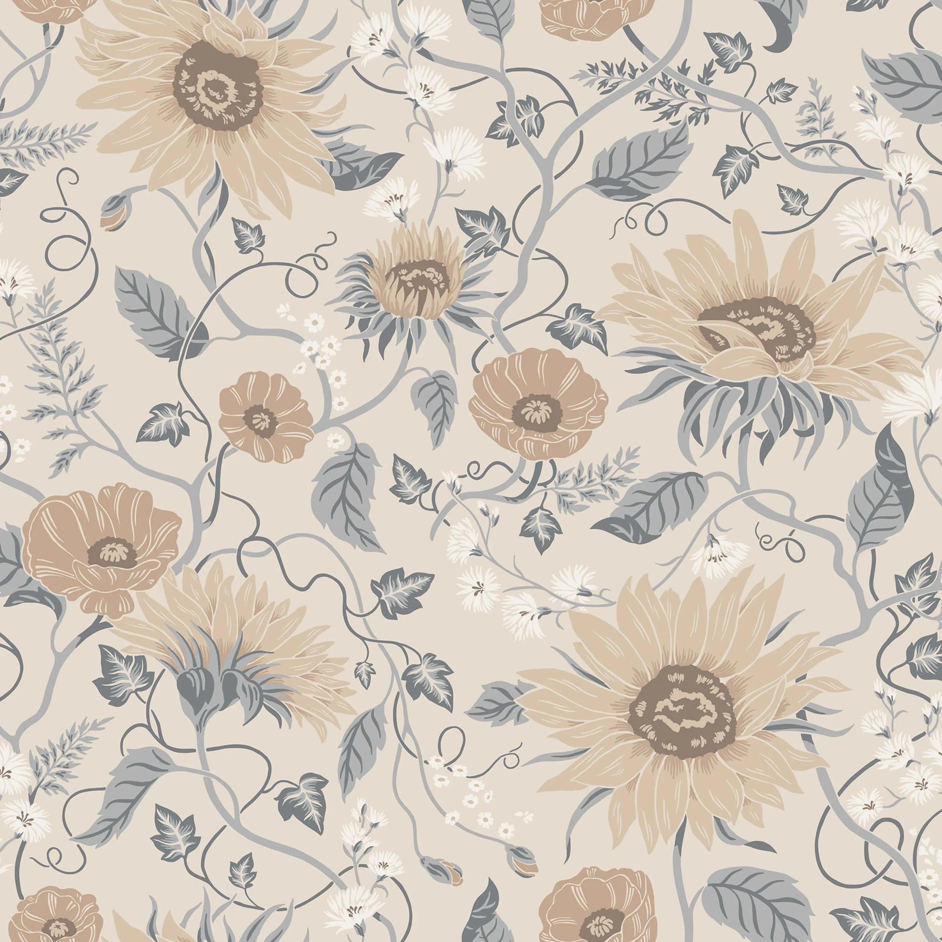 Sandberg Solveig in Misty Blue wallpaper (S10556)