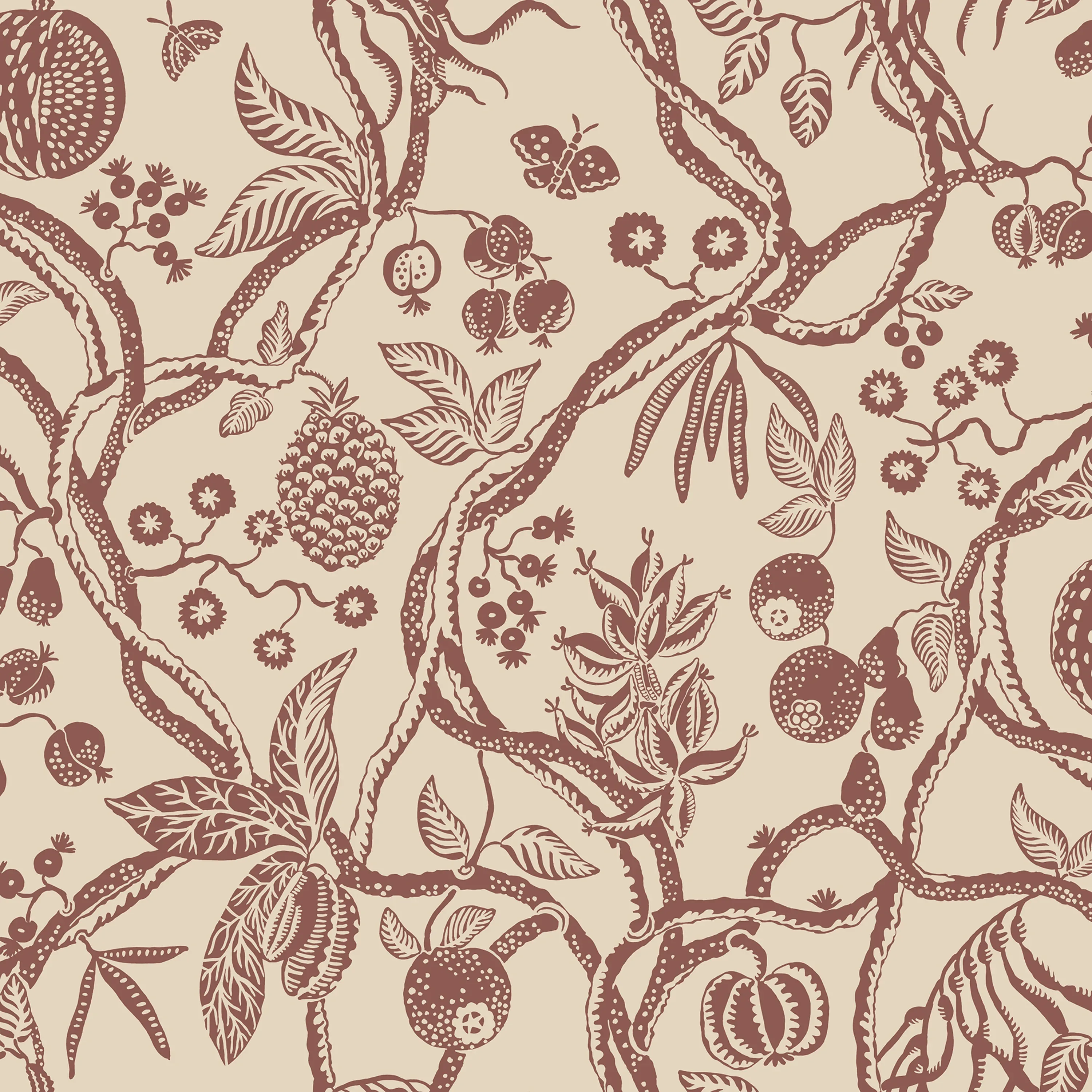 Sandberg Tree of Life in Burgundy wallpaper (S10614)