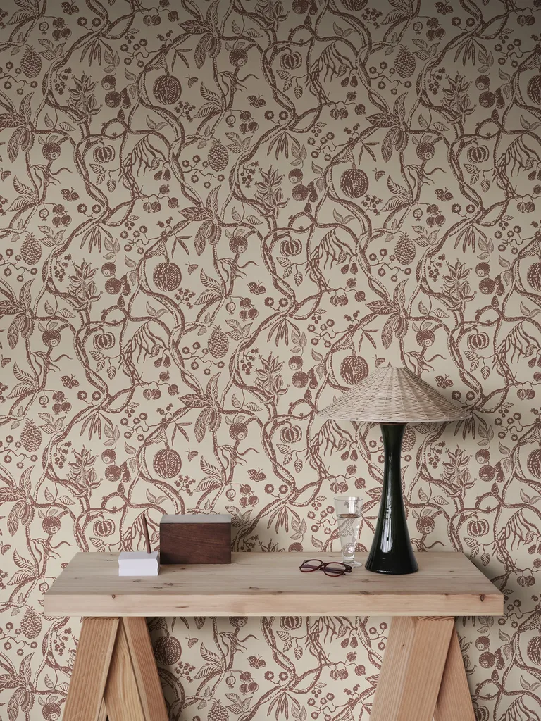 Sandberg Tree of Life in Burgundy wallpaper (S10614)