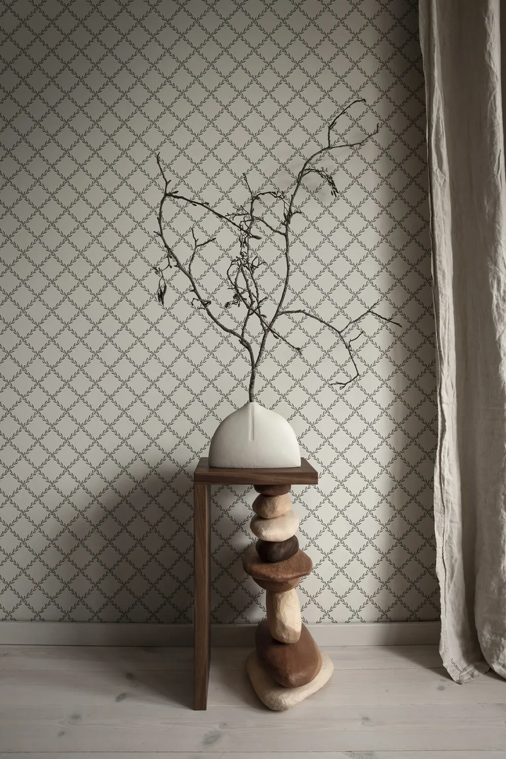 Sandberg Trellis in Graphite wallpaper (S10306)