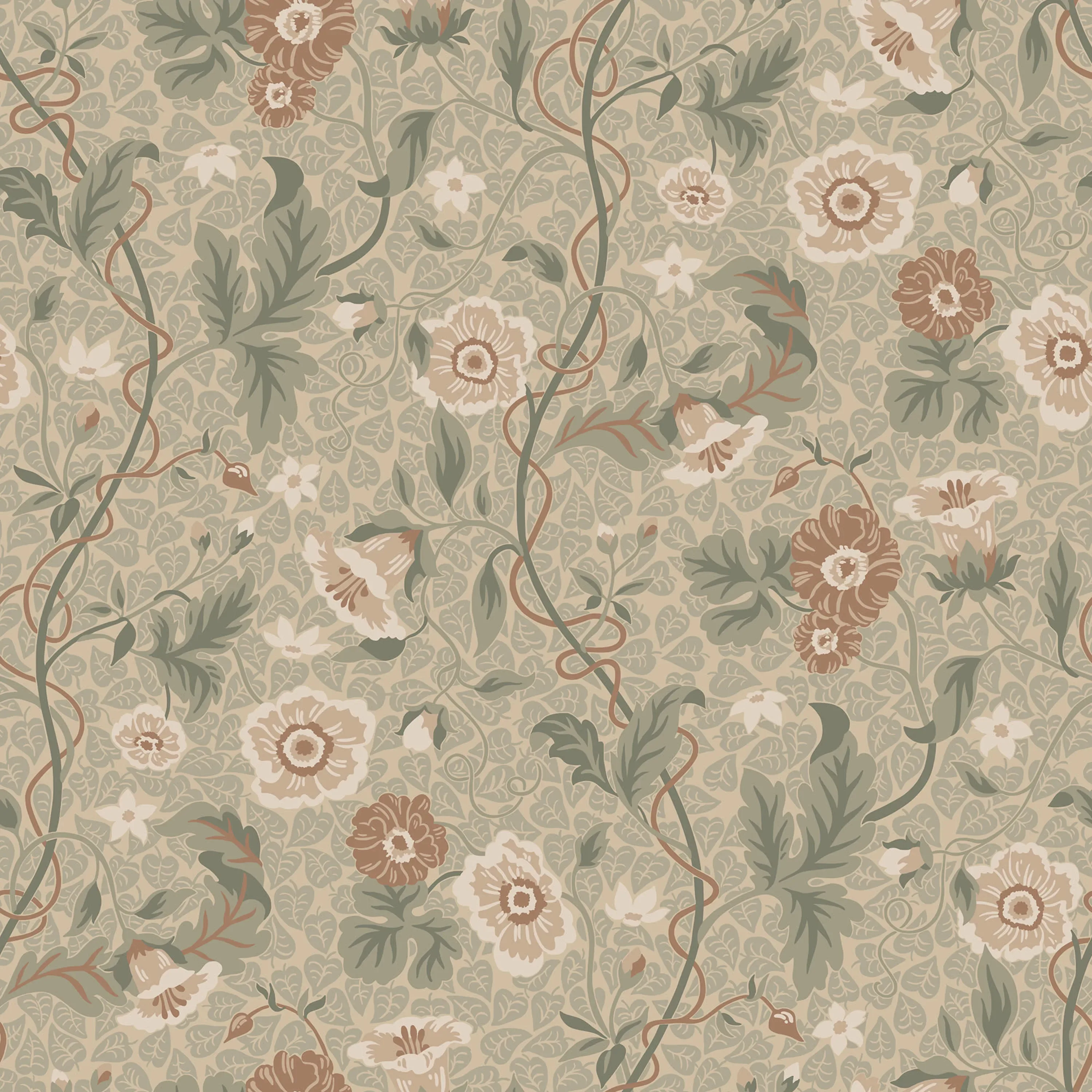 Sandberg Ulla in Garden Green wallpaper (S10499)
