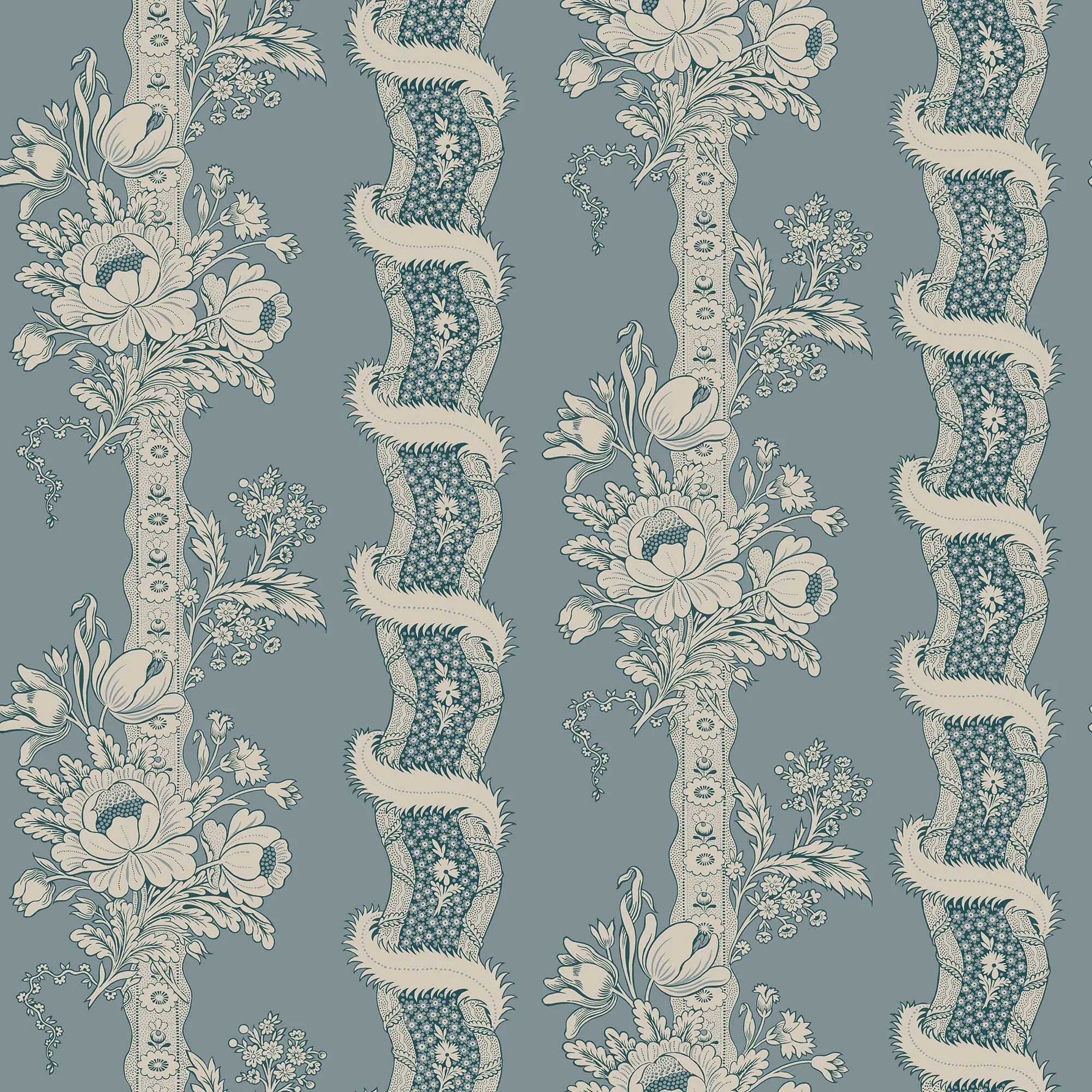 Alexandra wallpaper in Misty Blue color