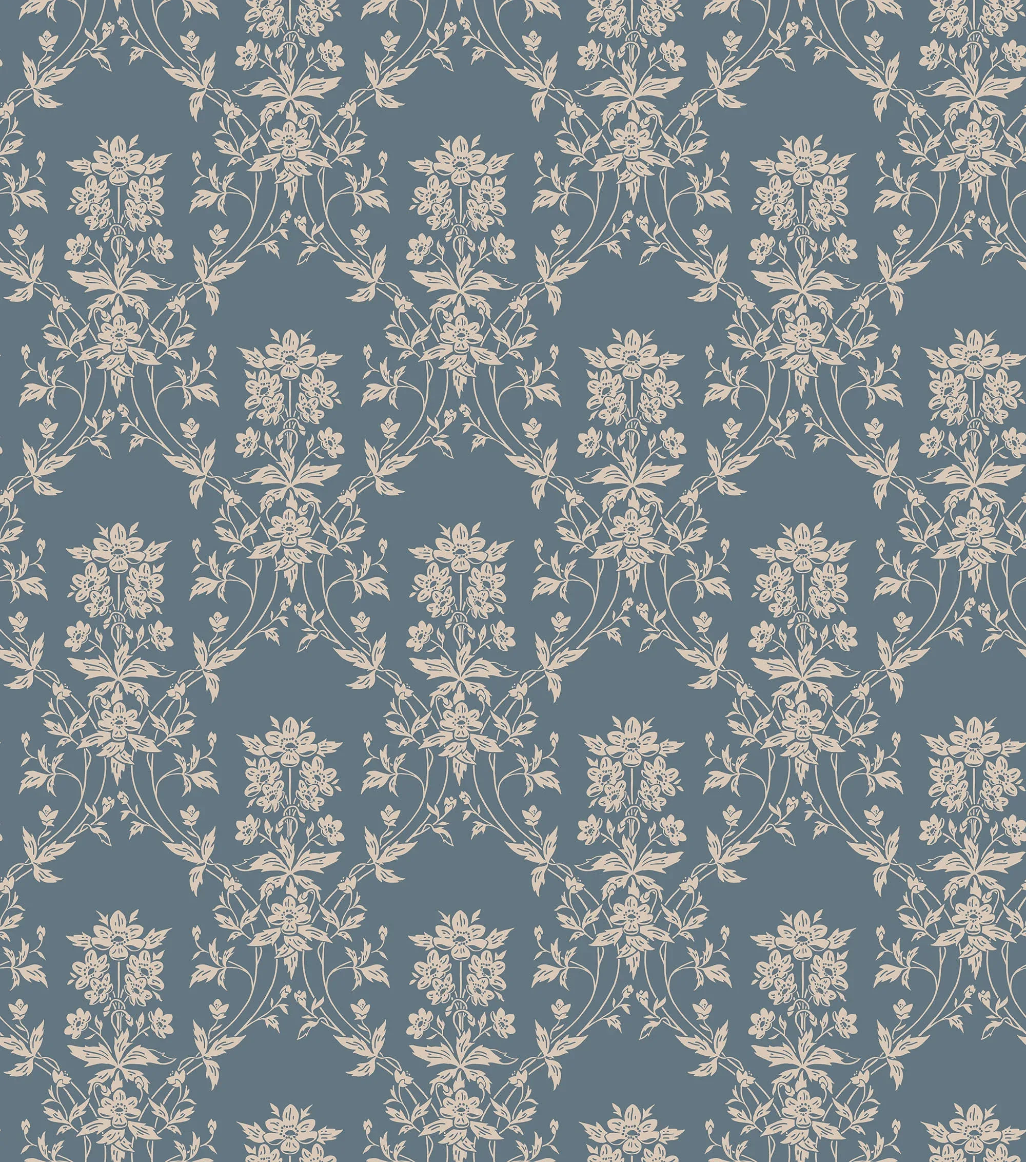 Alva wallpaper in Indigo Blue color