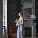 Annabelle Wallpaper – Classic Blue | Wallpaper Twins Annabelle wallpaper in Classic Blue color