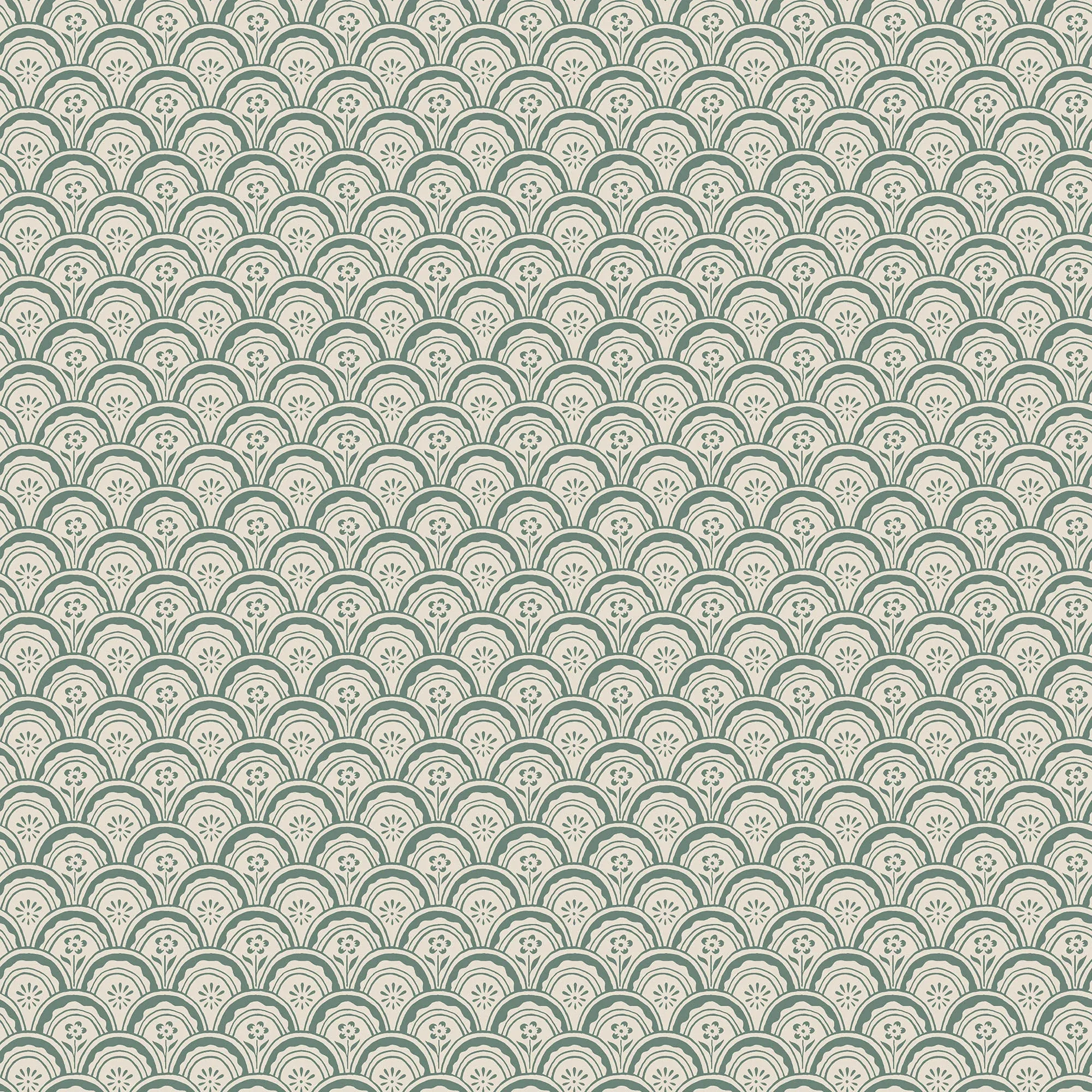 Beata wallpaper in Moss Green color