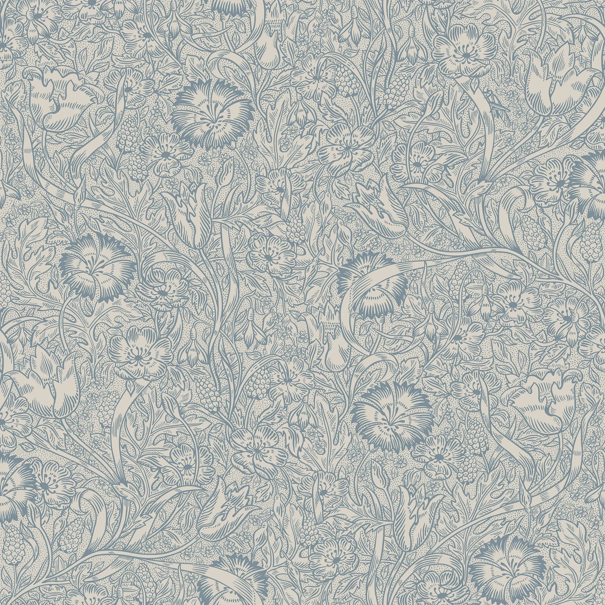 Caroline wallpaper in Indigo Blue color