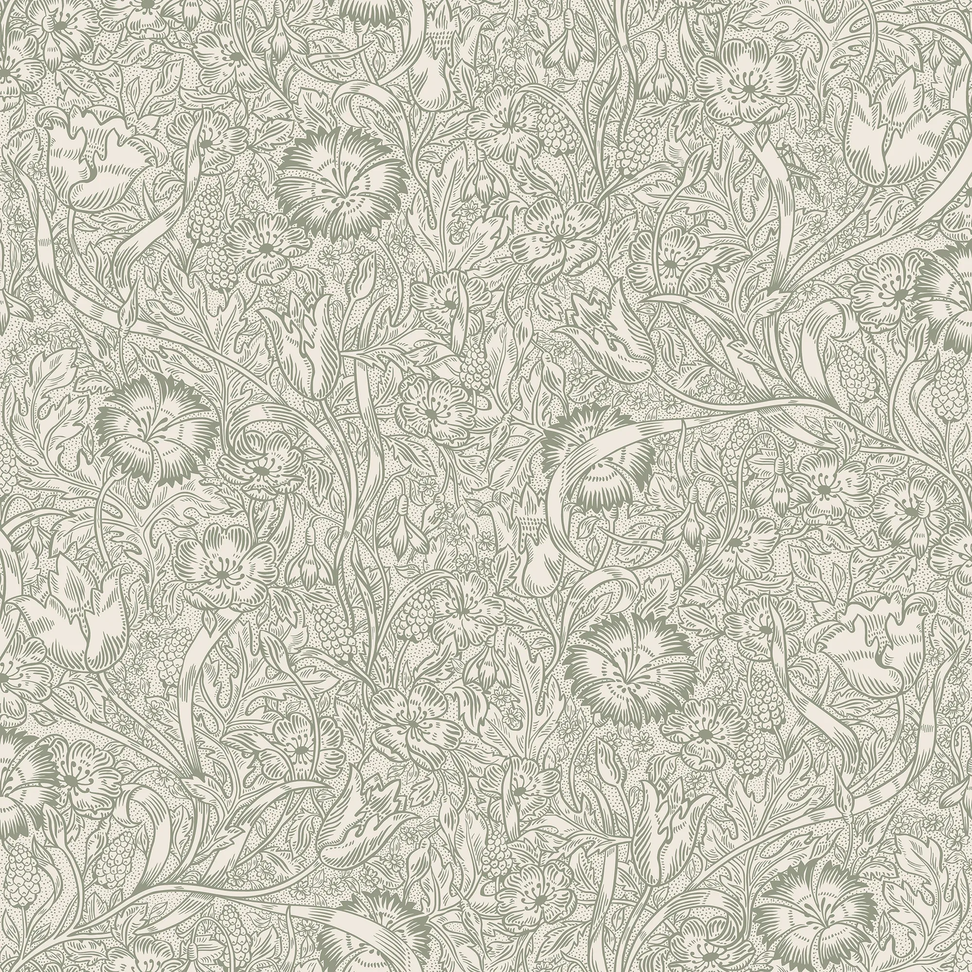 Caroline wallpaper in Moss Green color