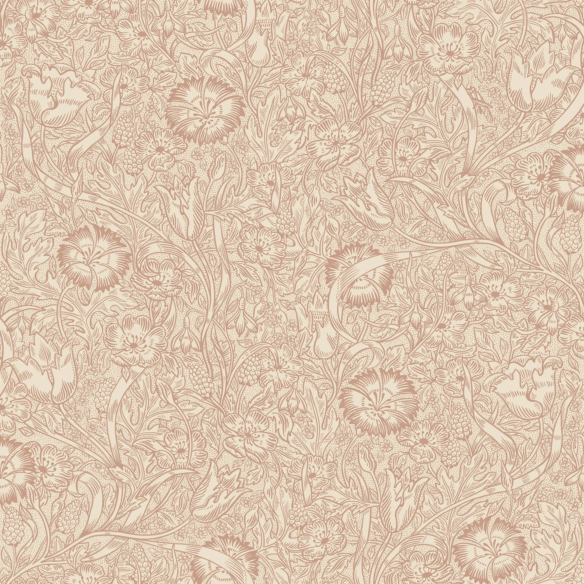 Caroline wallpaper in Terracotta color