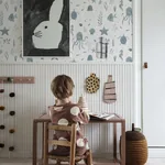 Della wallpaper in Ocean Blue color