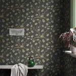 Ebba wallpaper in Charcoal color