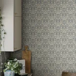 Emil wallpaper in Indigo Blue color