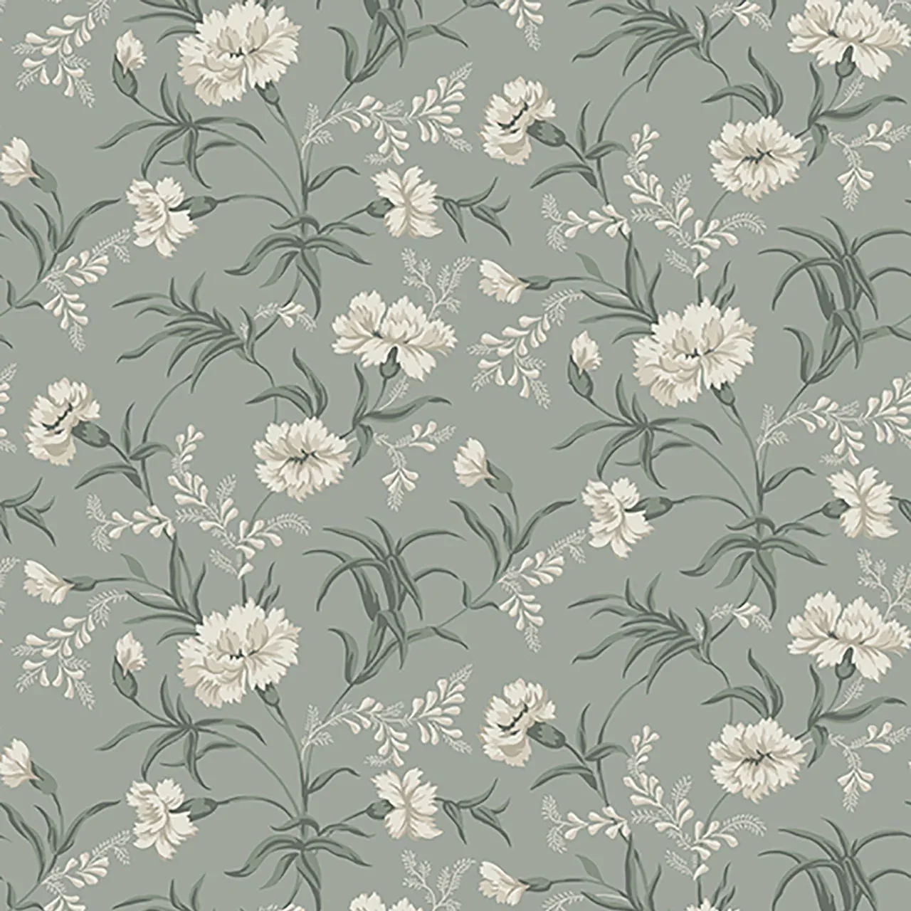 Emilie Garden Green wallpaper in color