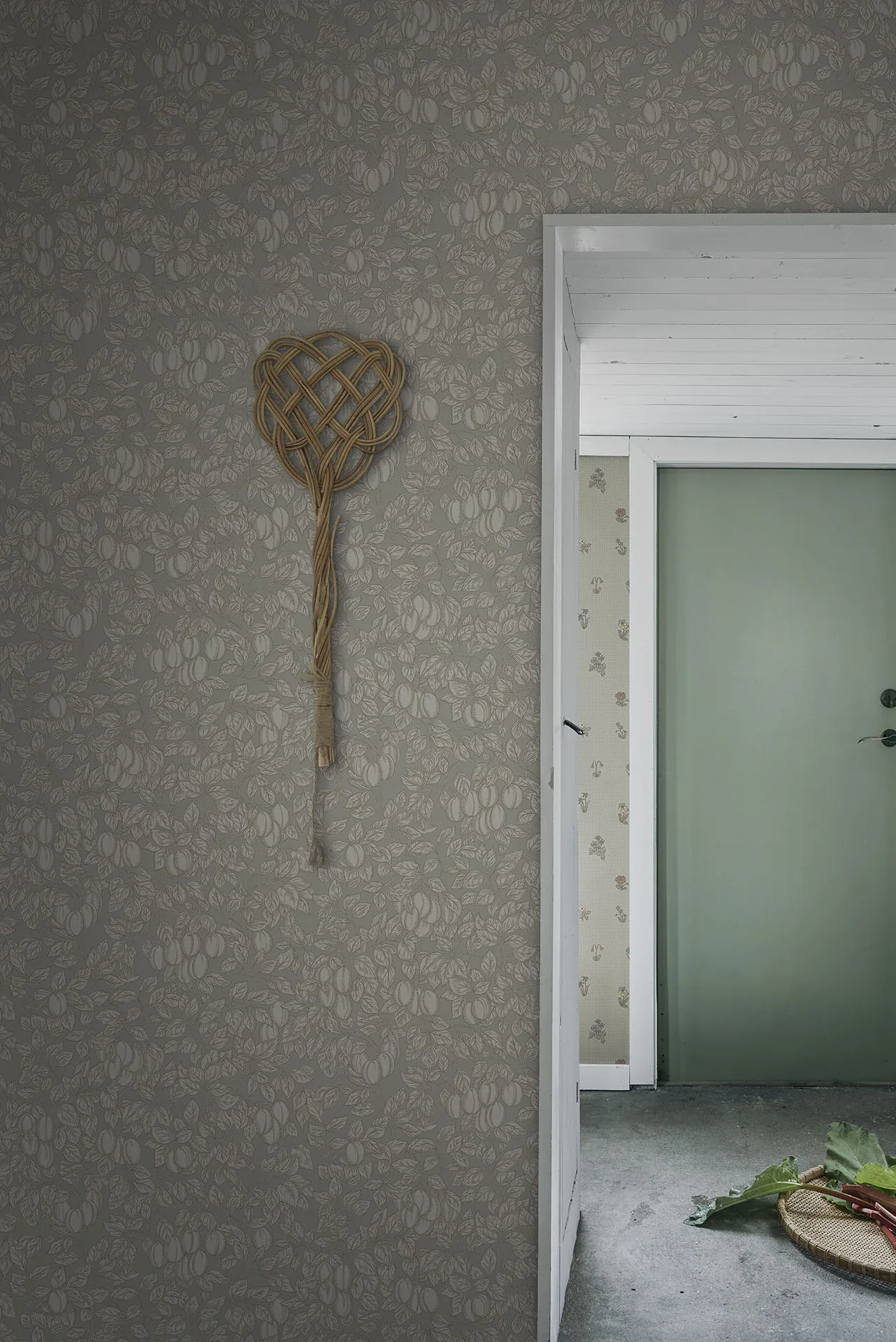 Emrik wallpaper in Sage Green color