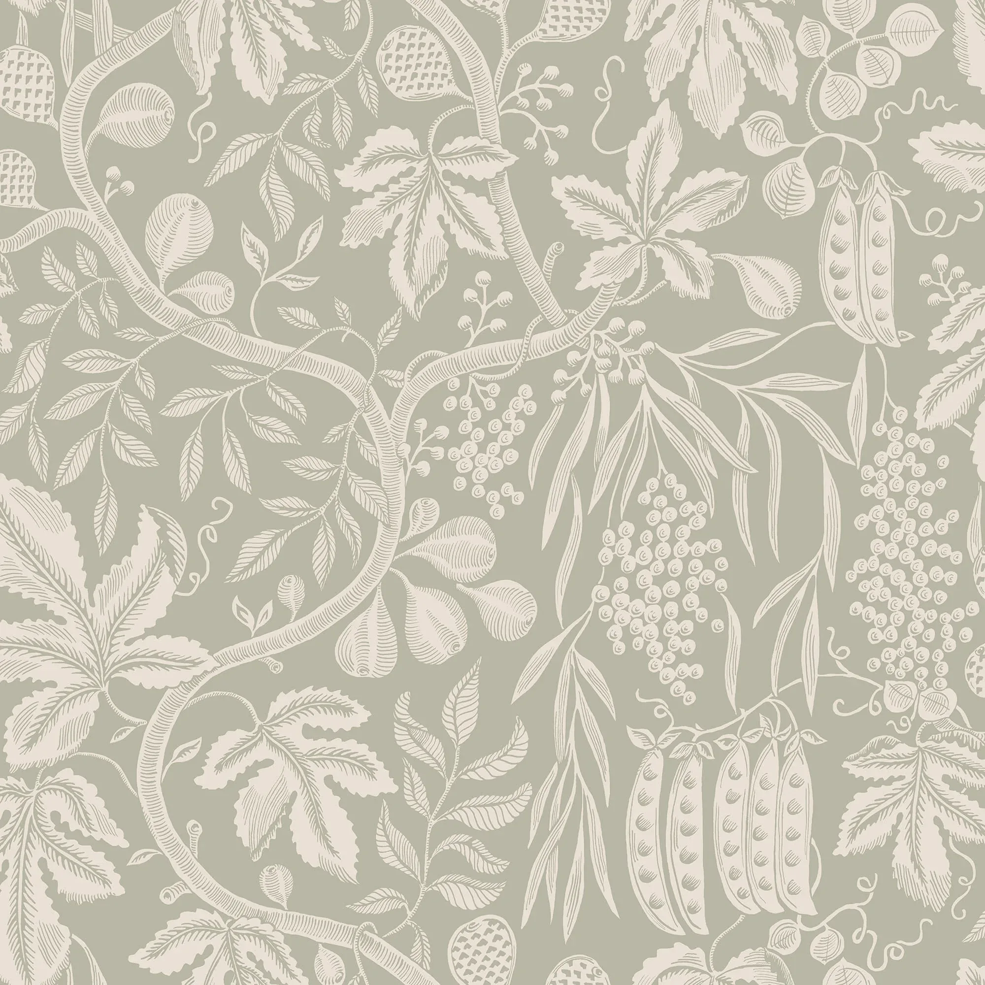 Fig Garden wallpaper in Garden Green color