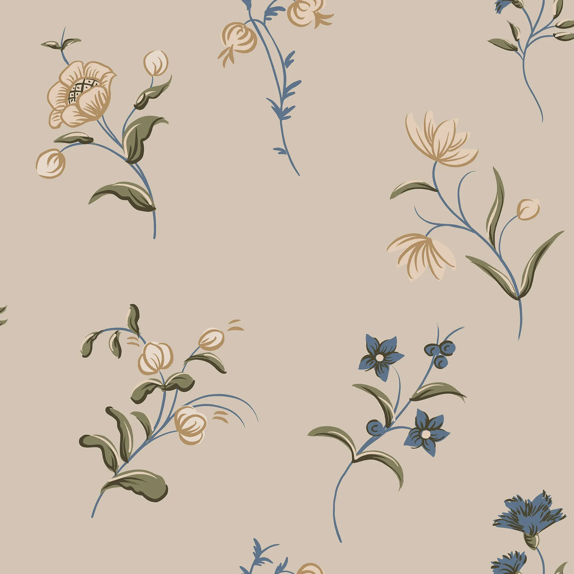Hanna wallpaper in Clay color
