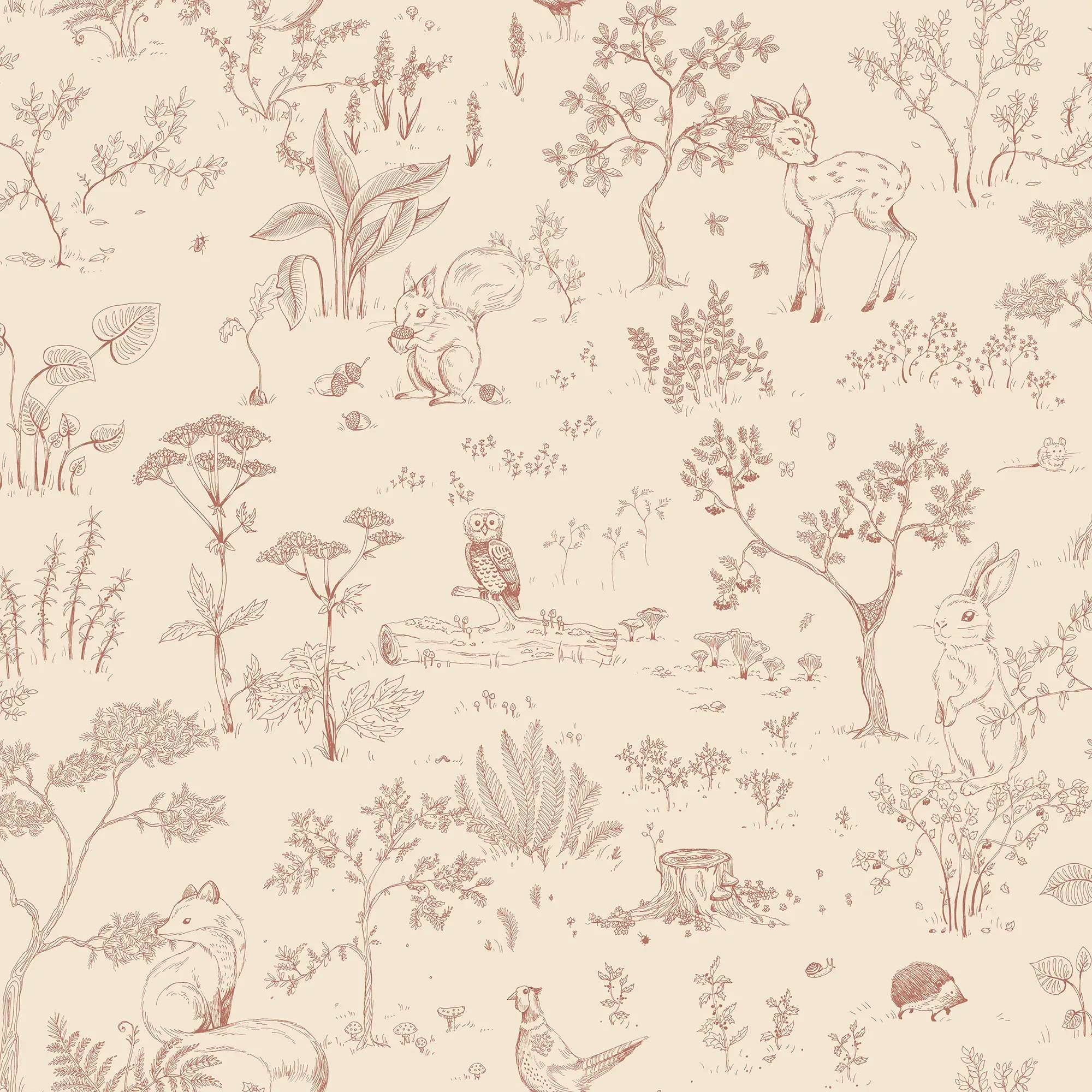 Hollie wallpaper in Terracotta color