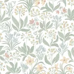 Huset i solen wallpaper in Spring Green color