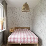 Iris wallpaper in Powder Pink color