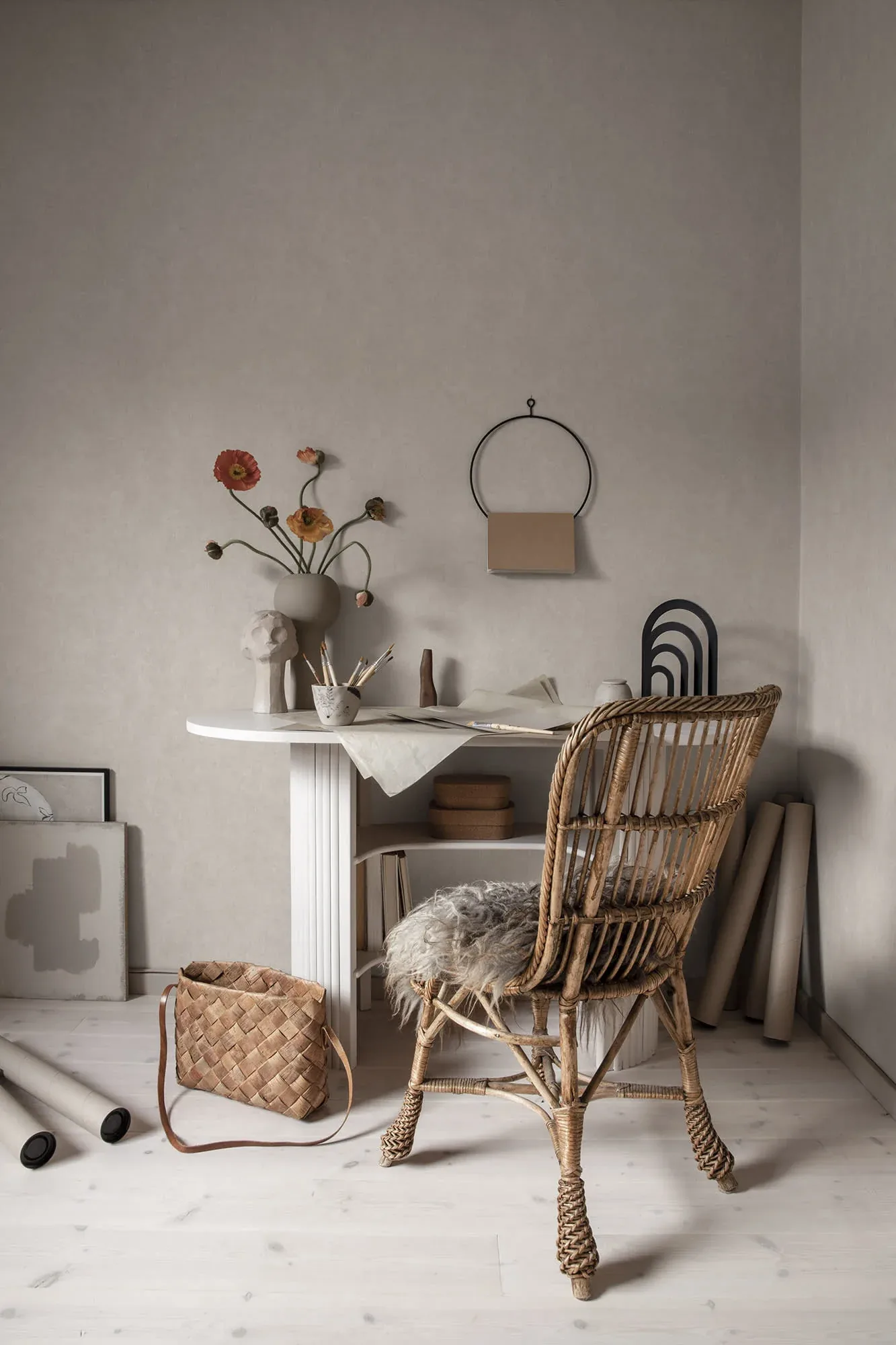 Kalk wallpaper in Sandstone color