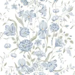 Karins bukett wallpaper in Sky Blue color