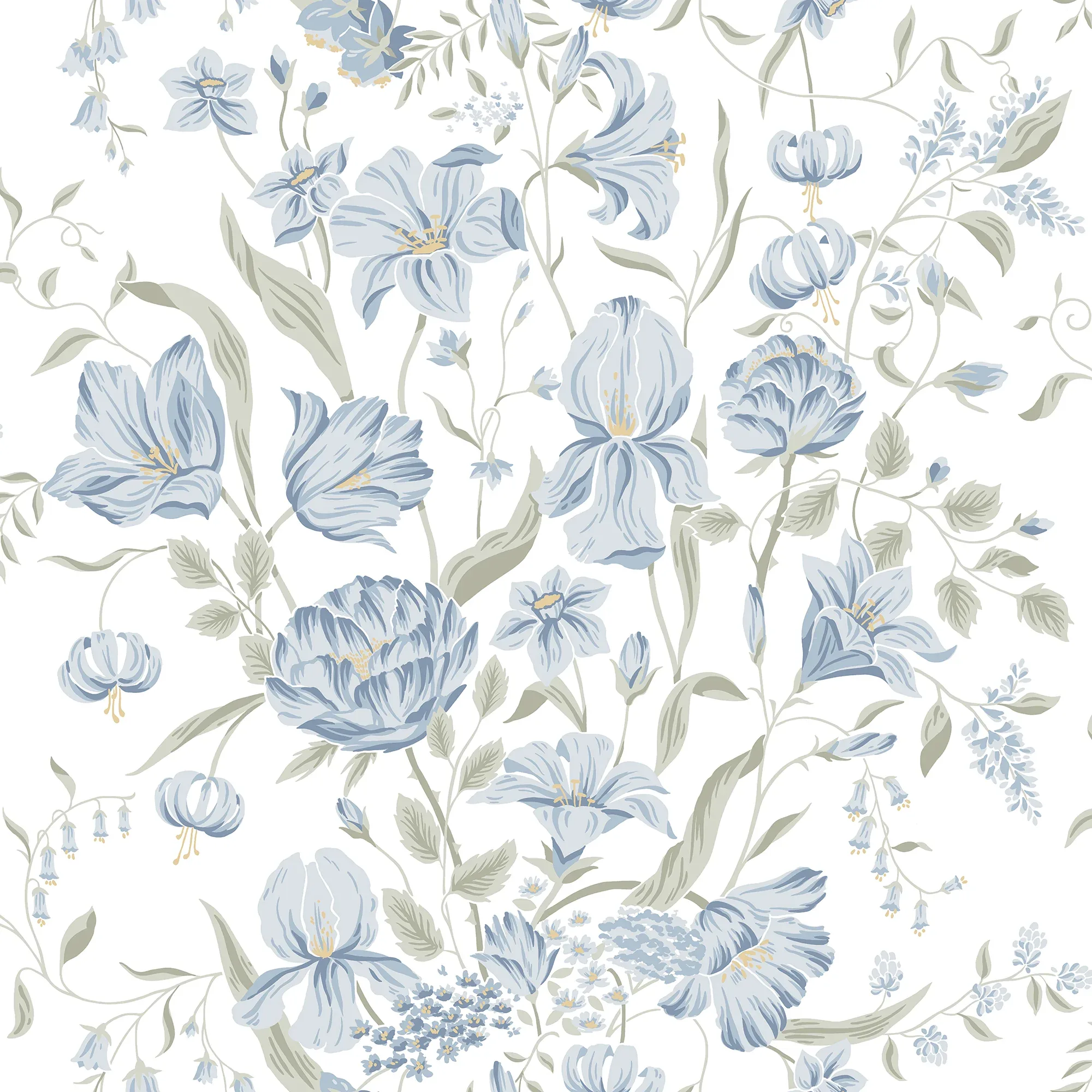Karins bukett wallpaper in Sky Blue color