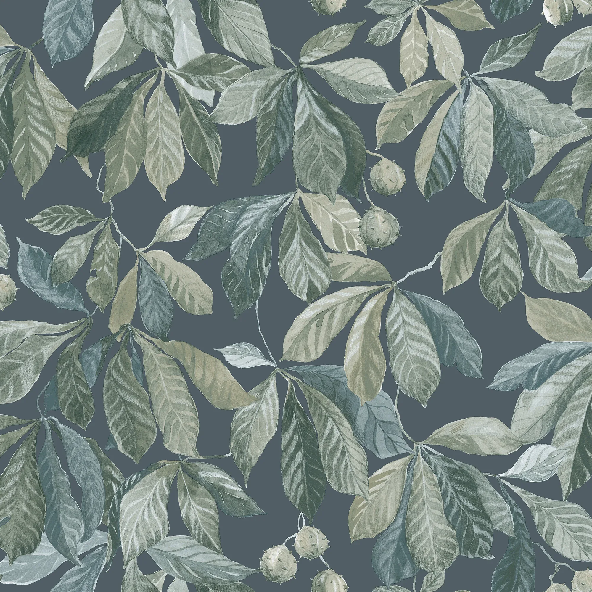 Kersti wallpaper in Indigo color