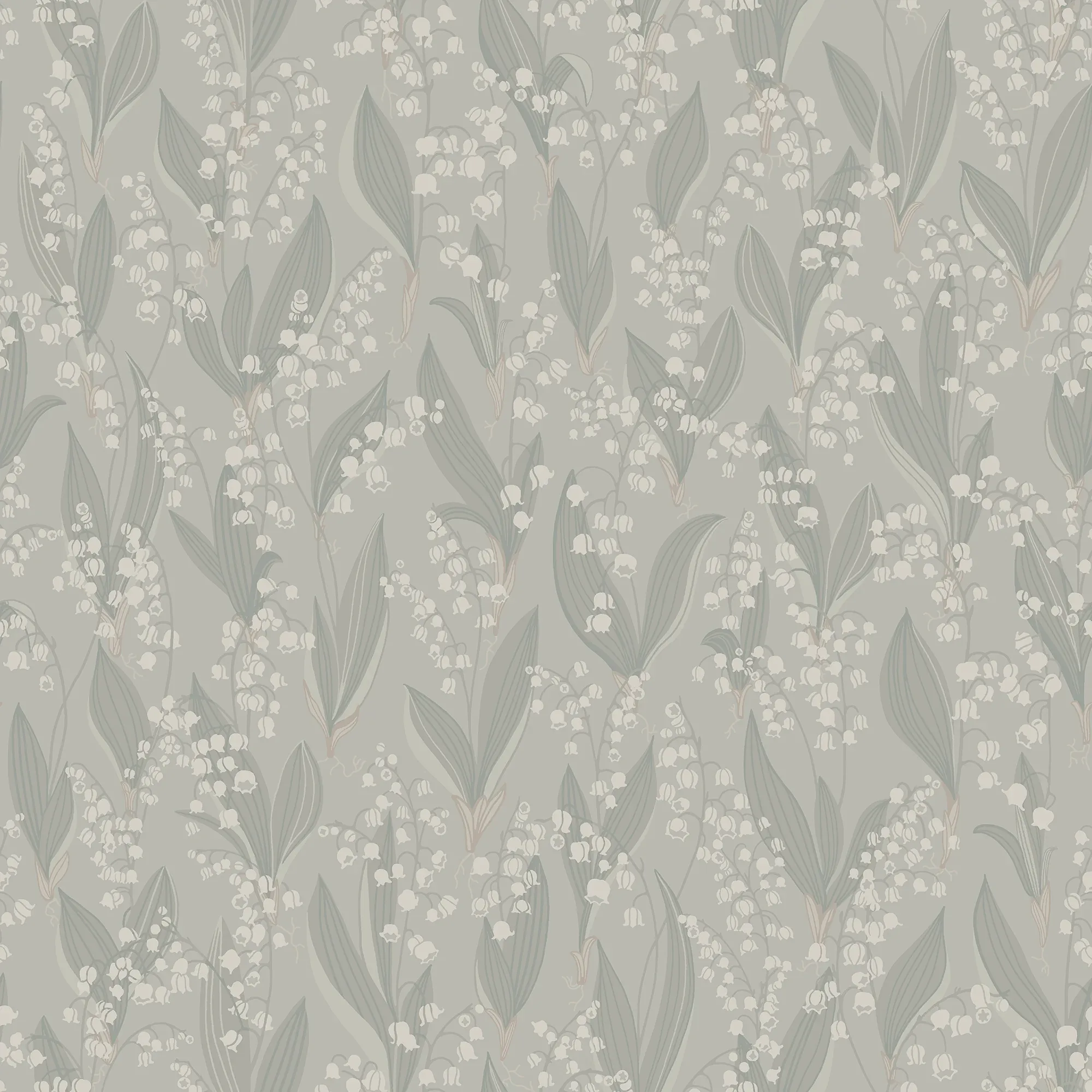 Liljekonvalj wallpaper in Sage Green color