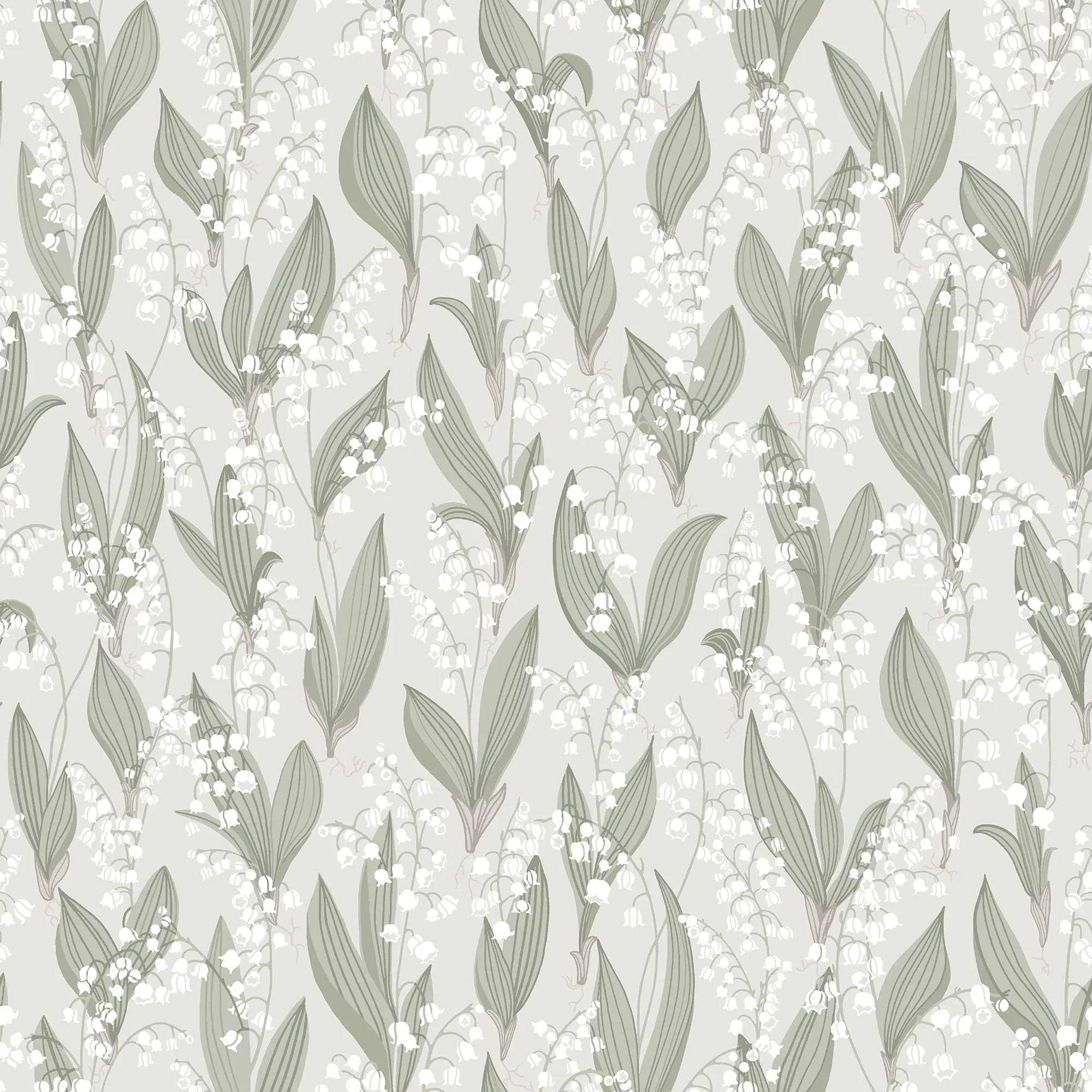 Liljekonvalj wallpaper in Spring Green color