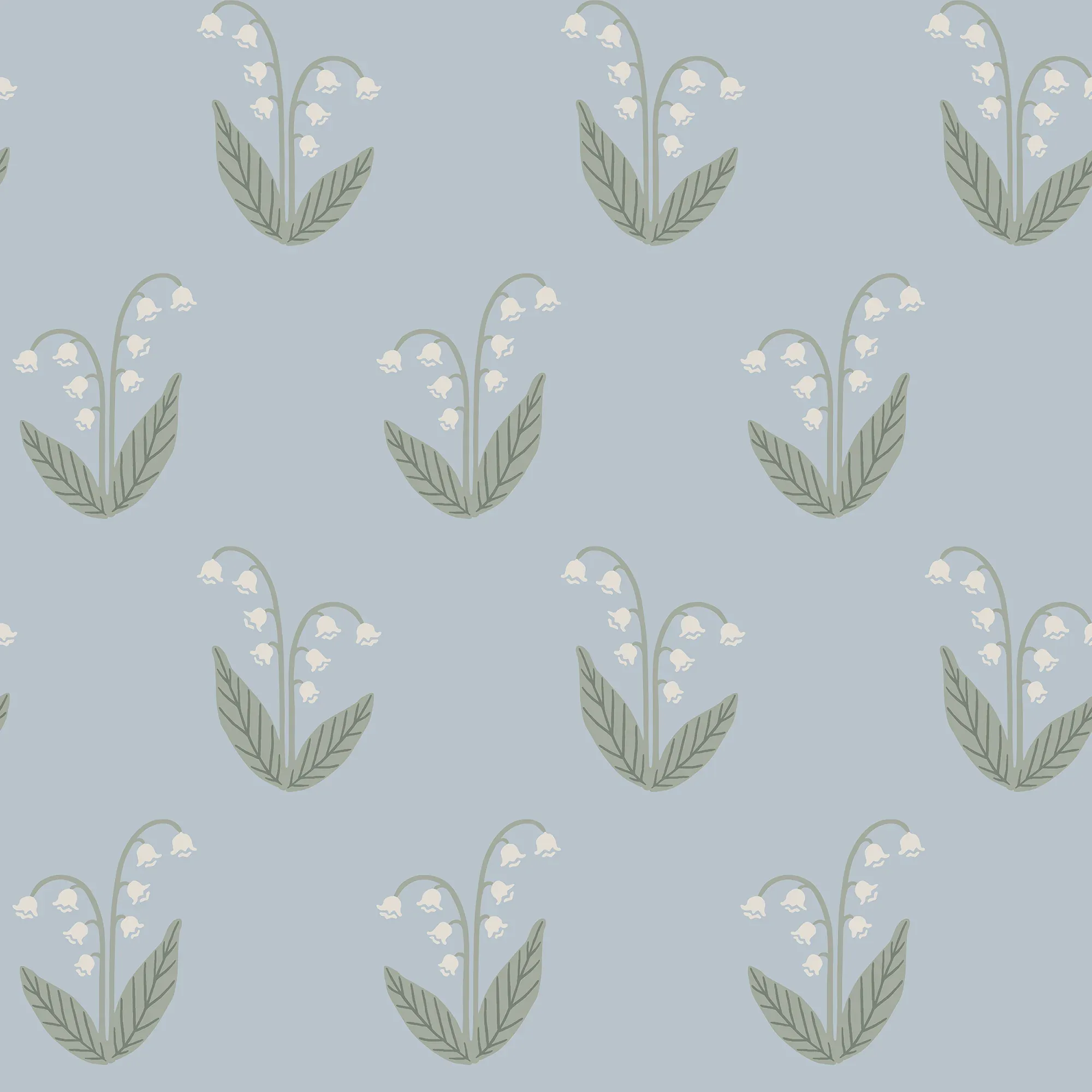 Lilly wallpaper in Light Blue color