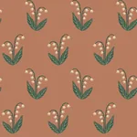 Lilly wallpaper in Terracotta color