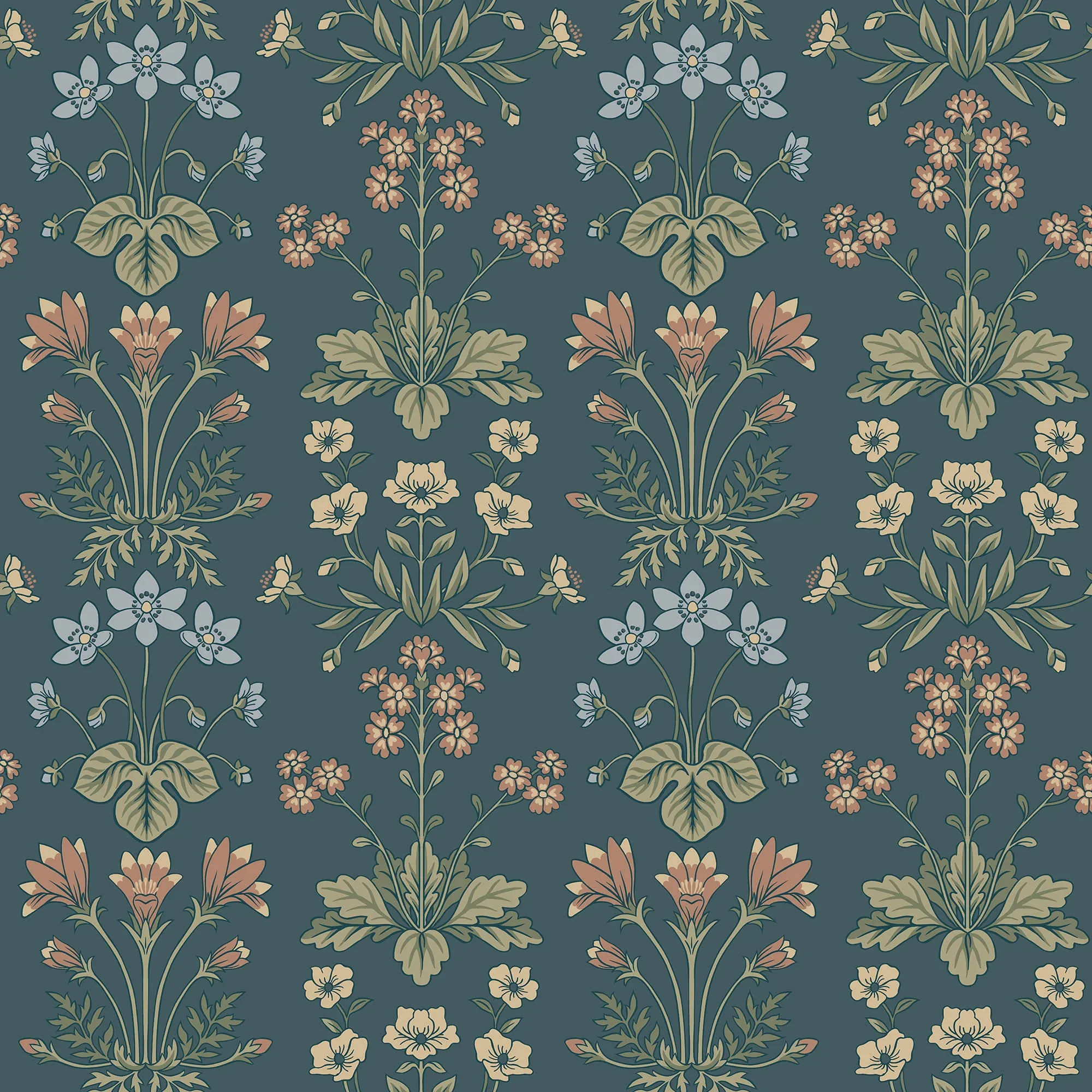 Maj wallpaper in Midnight Blue color