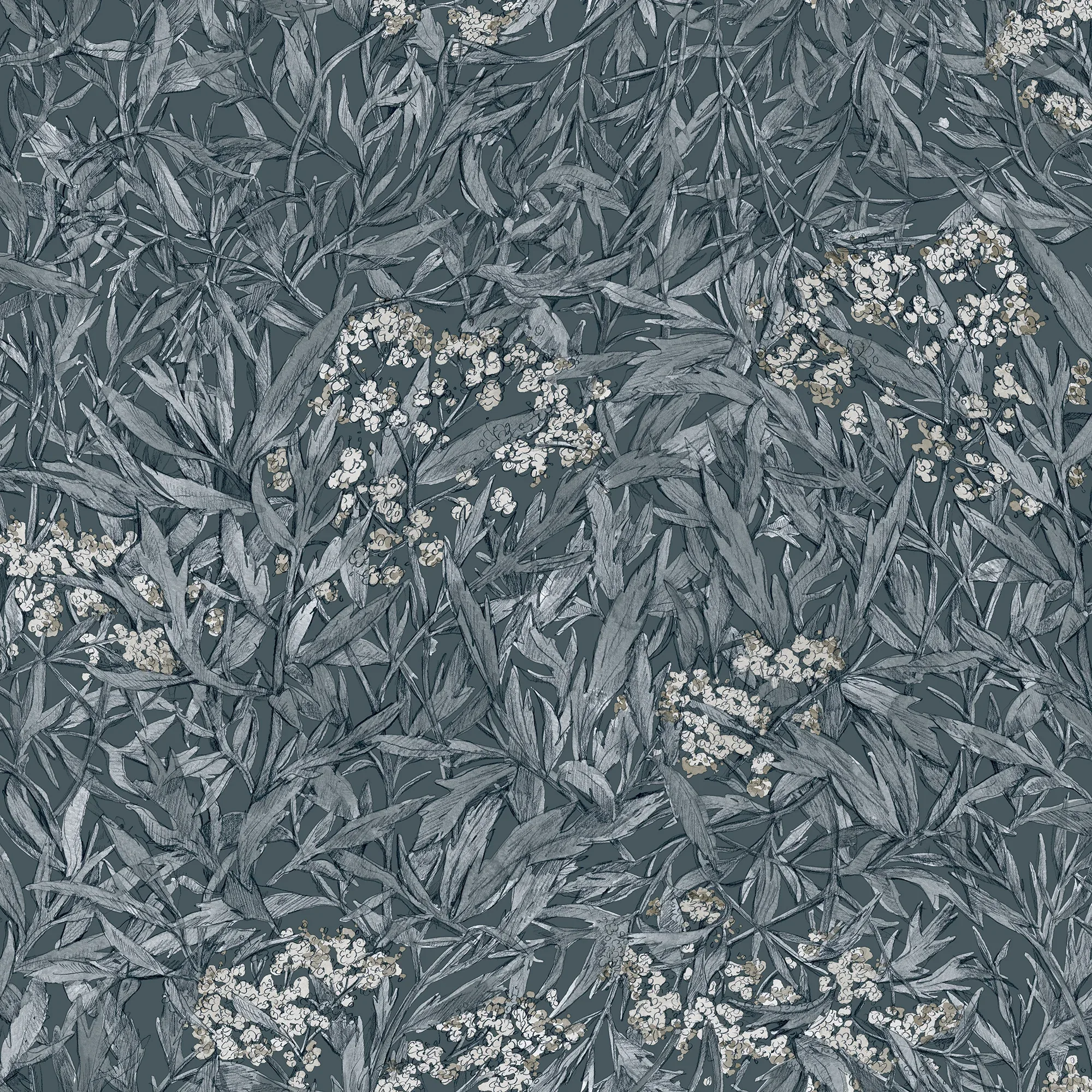 Malin wallpaper in Indigo Blue color