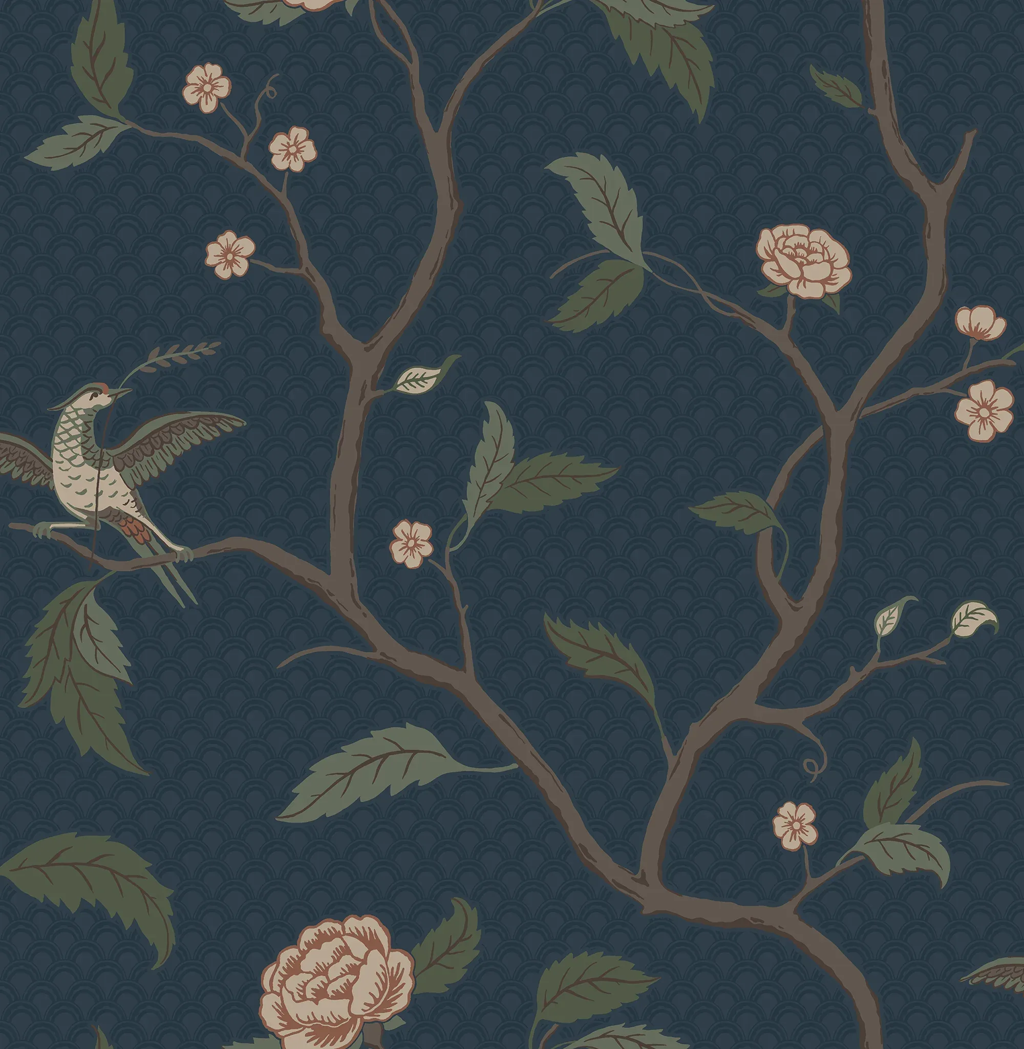 Marianne midnight blue wallpaper in color